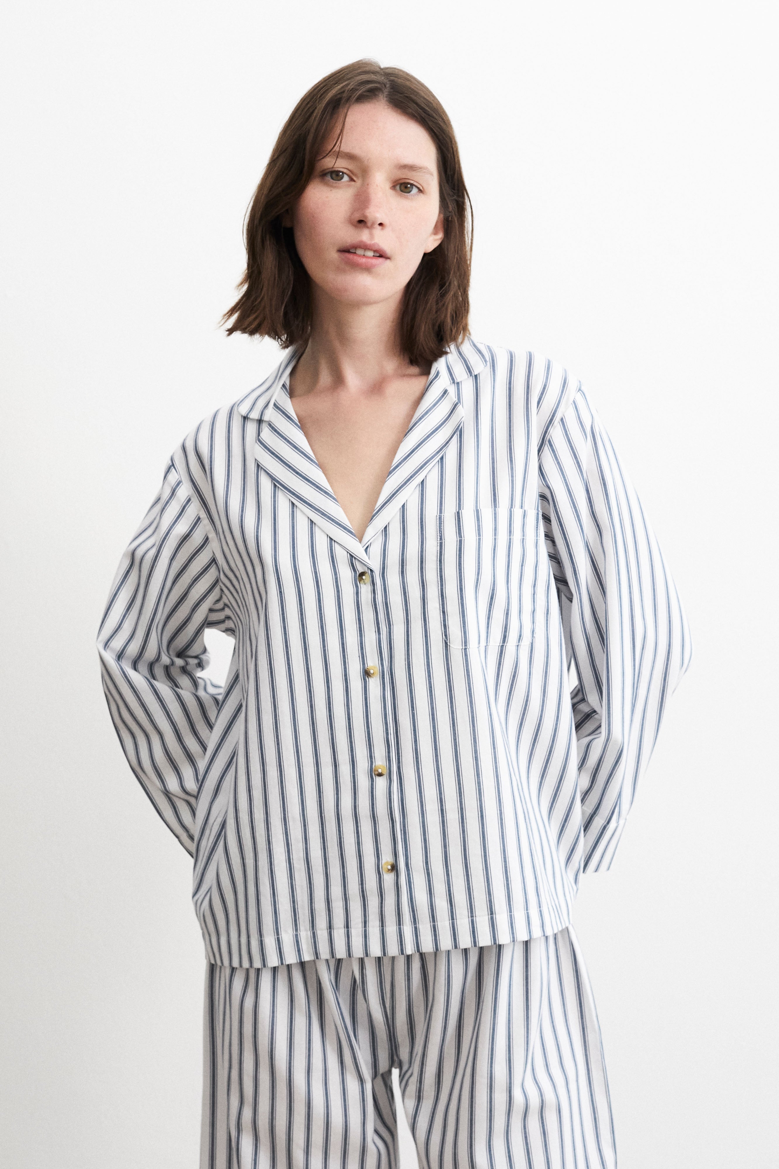 Relaxed Ticking Stripe Pyjama Set-CALLISTARI