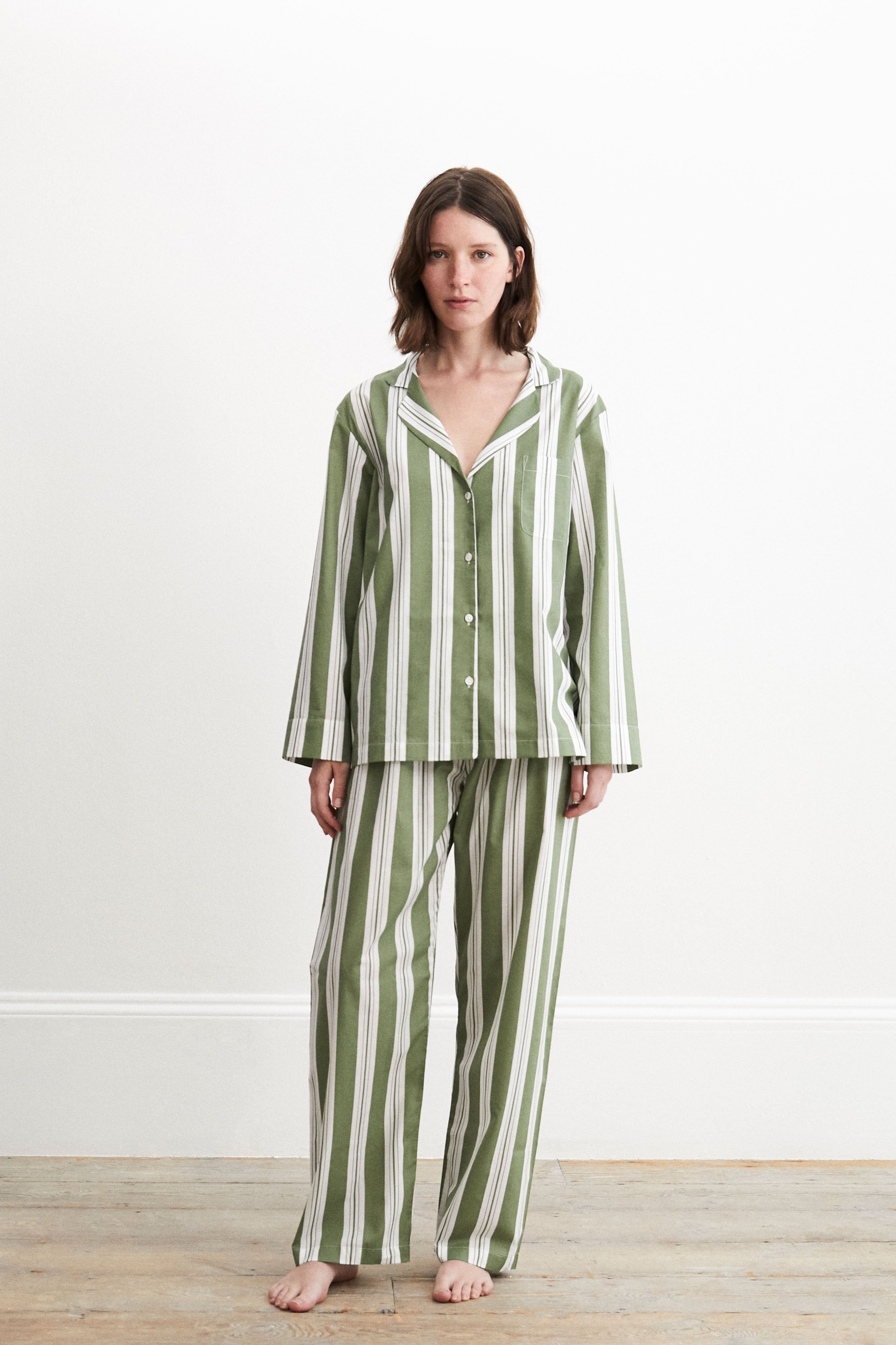 Classic Khaki Stripe Pyjama Set-CALLISTARI
