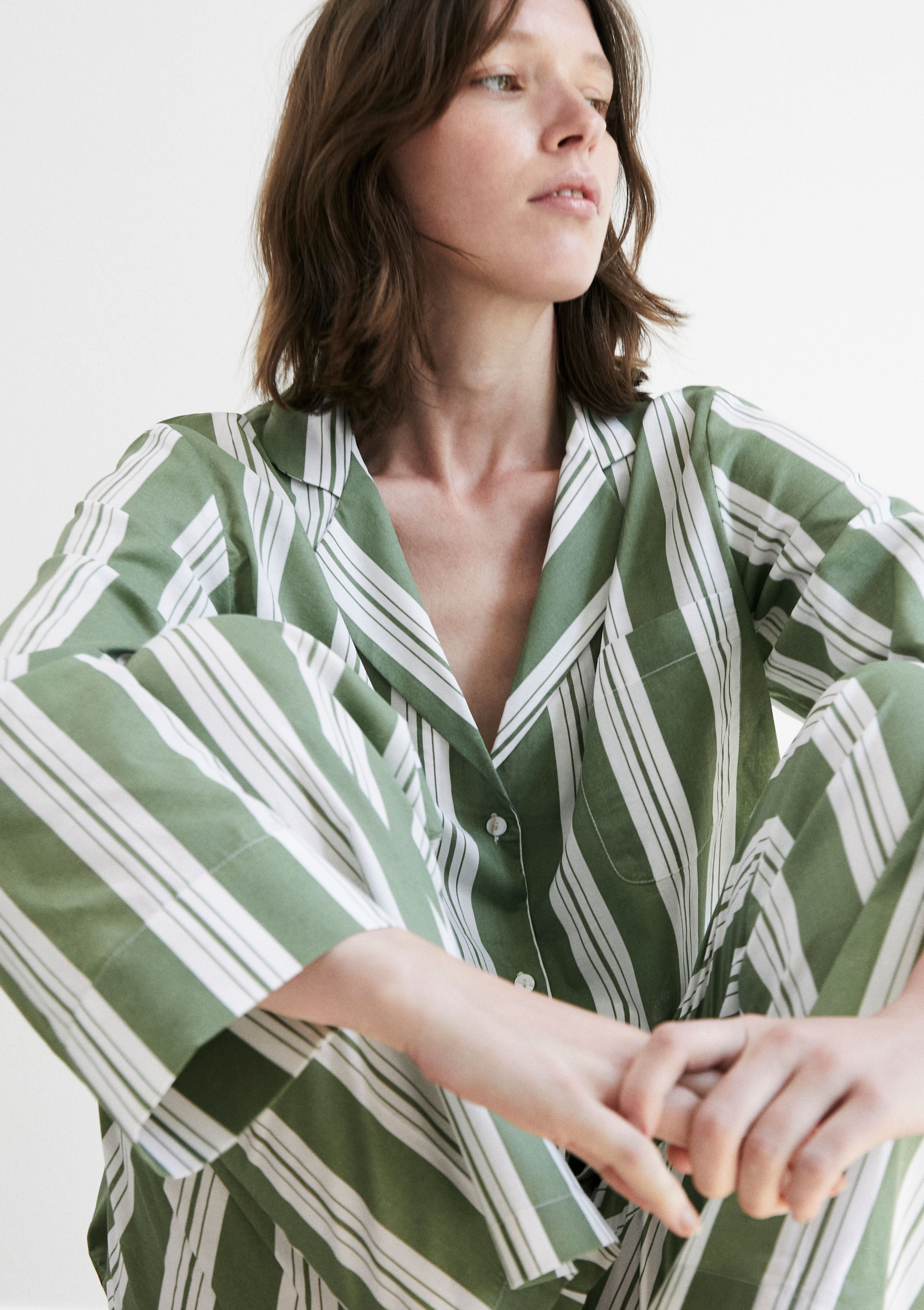 Classic Khaki Stripe Pyjama Set-CALLISTARI