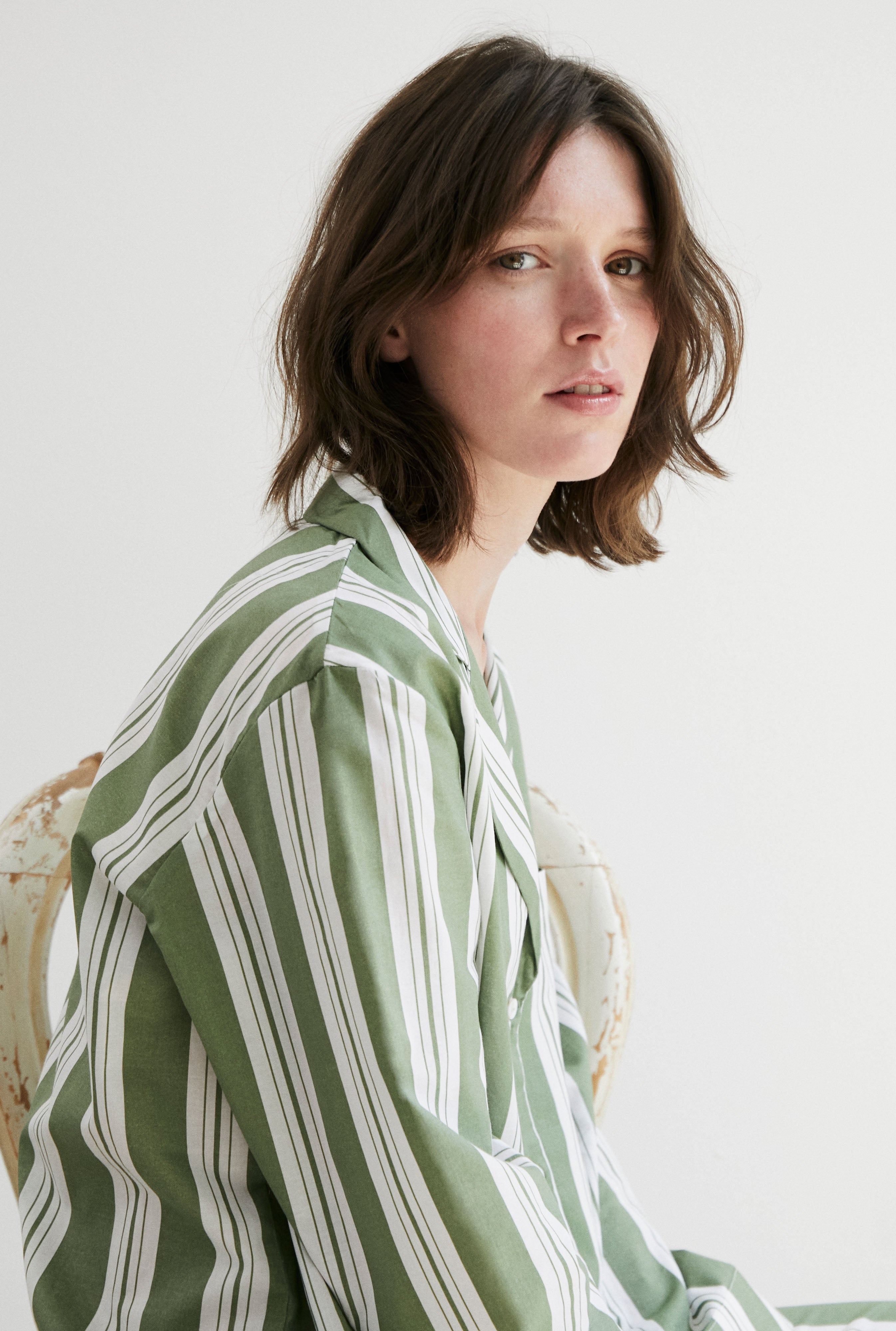 Classic Khaki Stripe Pyjama Set-CALLISTARI