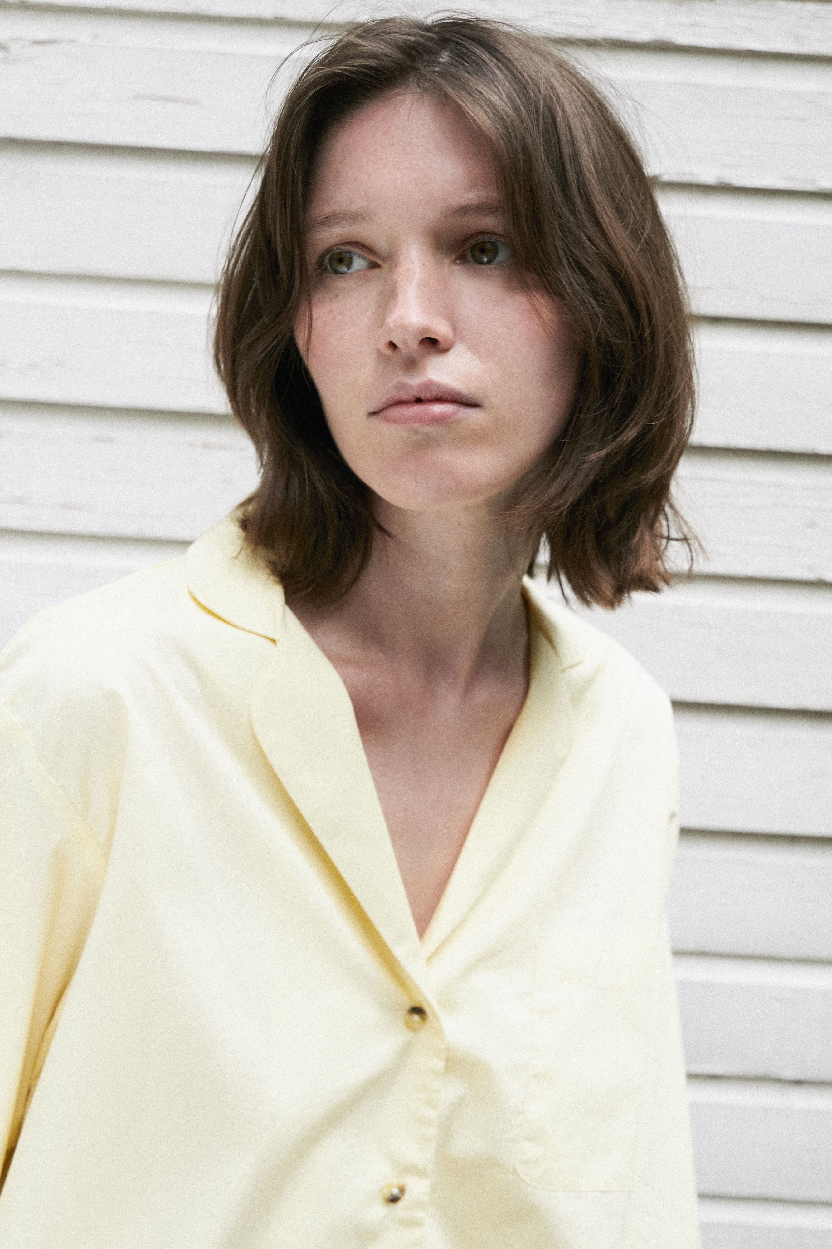 Relaxed Pale Yellow Pyjama Shorts Set-CALLISTARI