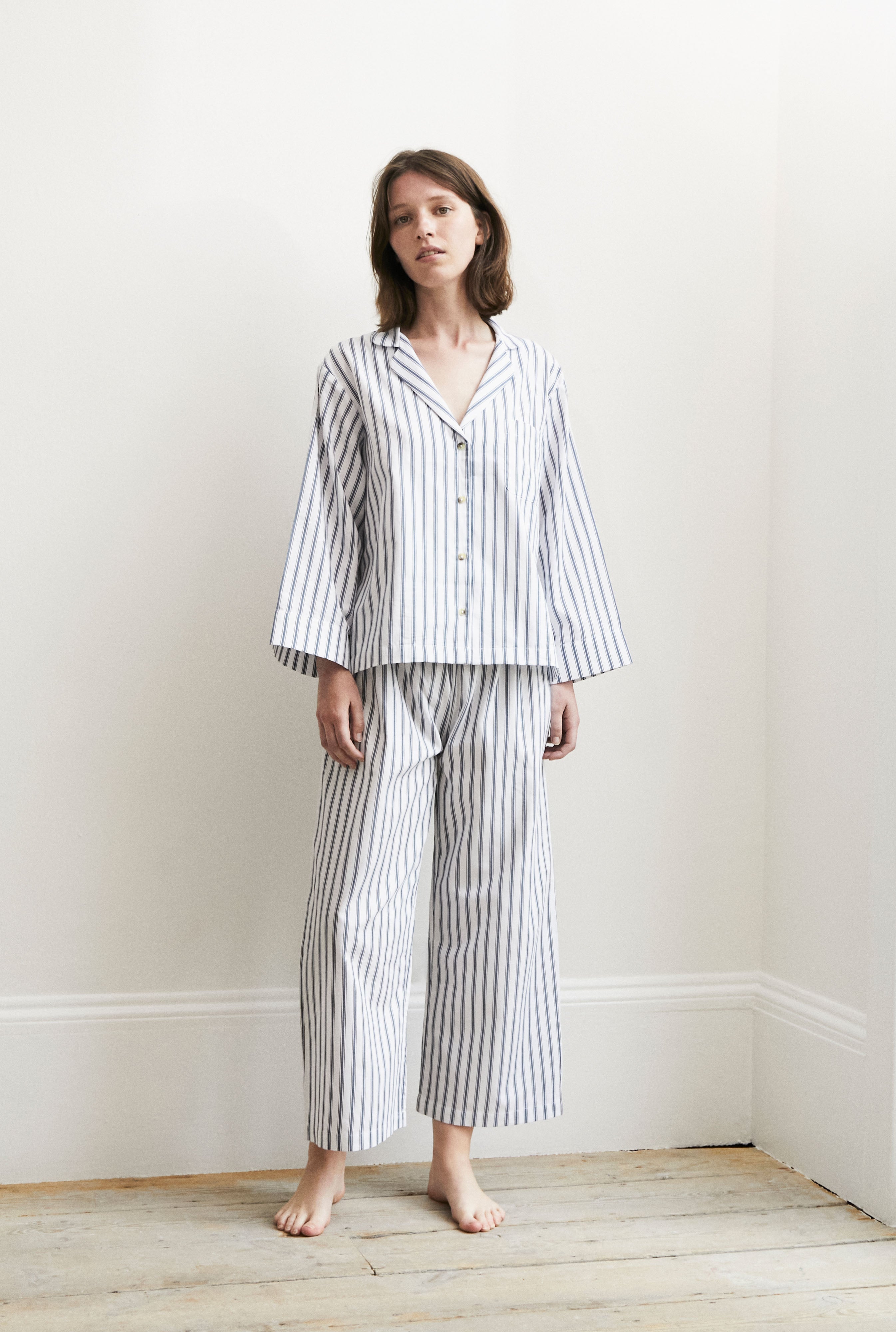 Relaxed Ticking Stripe Pyjama Set-CALLISTARI
