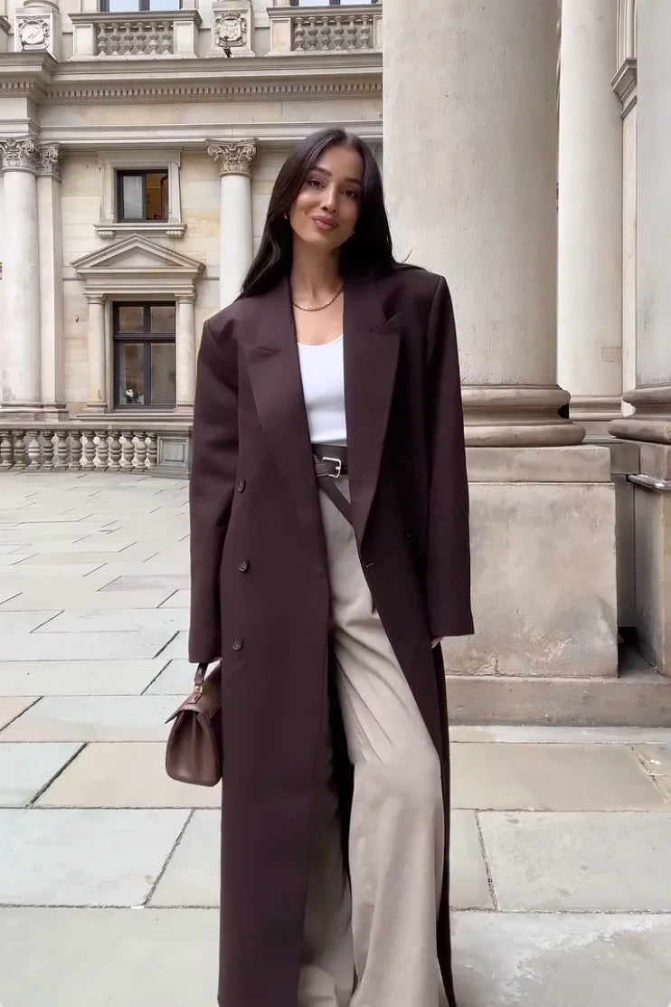 Solid Long Coat-CALLISTARI