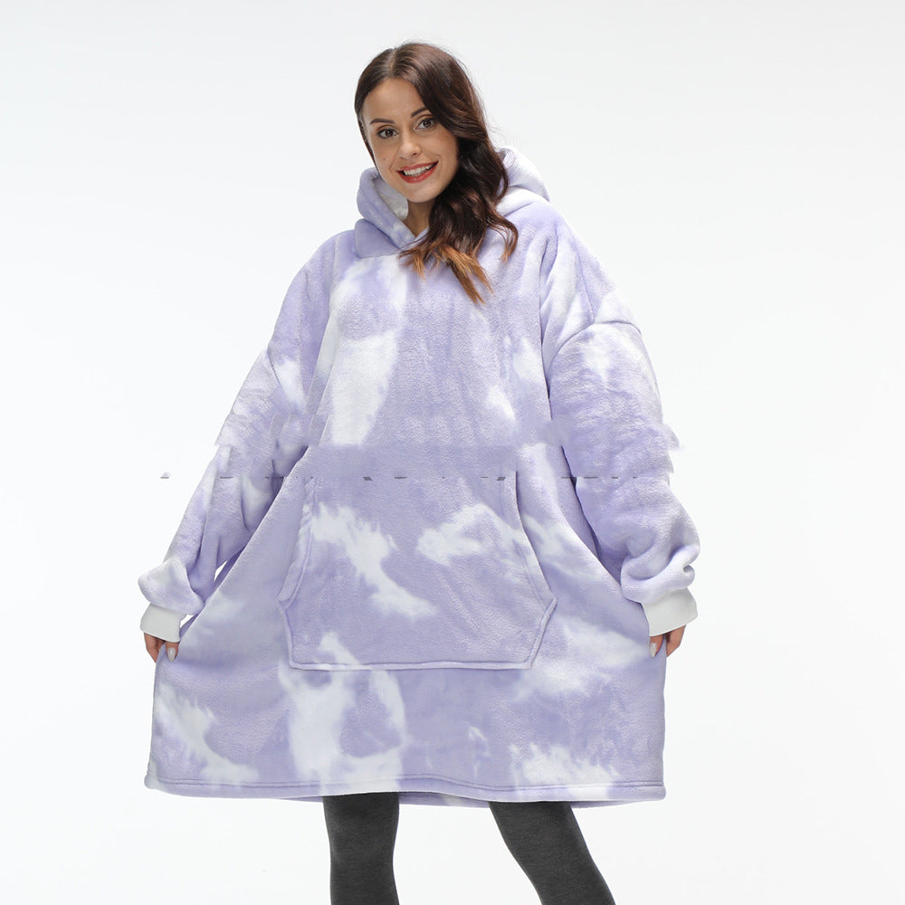 Cozy Flannel Hooded Nightgown Blanket Hoodie-CALLISTARI