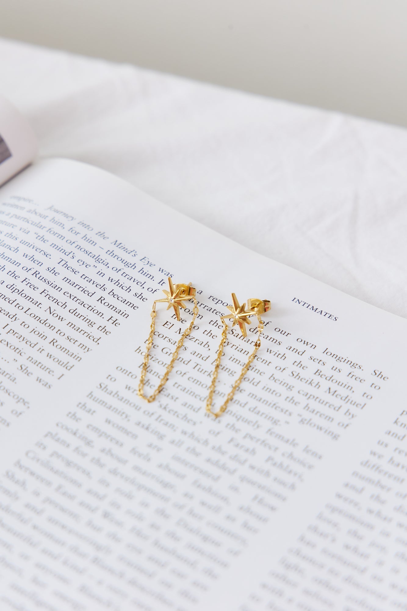 18K Gold Plated Star Material Earrings-CALLISTARI