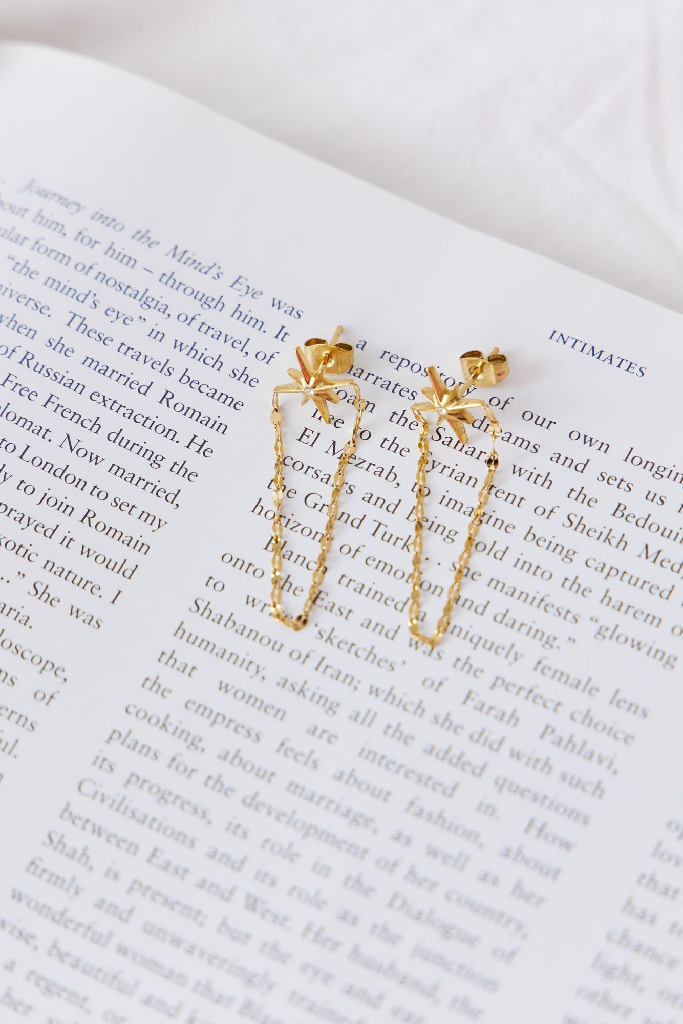 18K Gold Plated Star Material Earrings-CALLISTARI