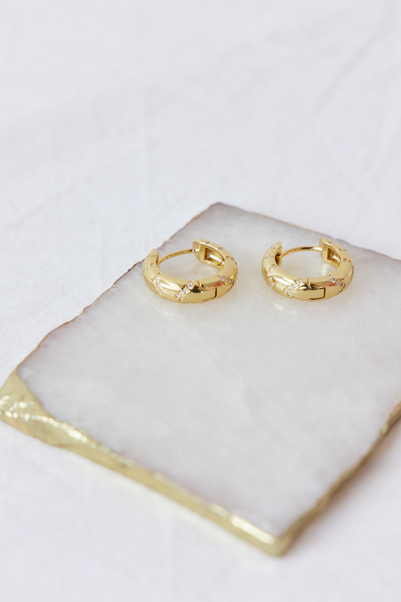 18K Gold Plated Bold Lines Earrings-CALLISTARI