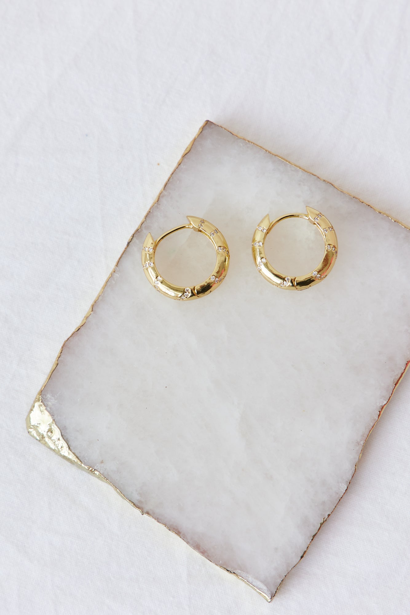 18K Gold Plated Bold Lines Earrings-CALLISTARI