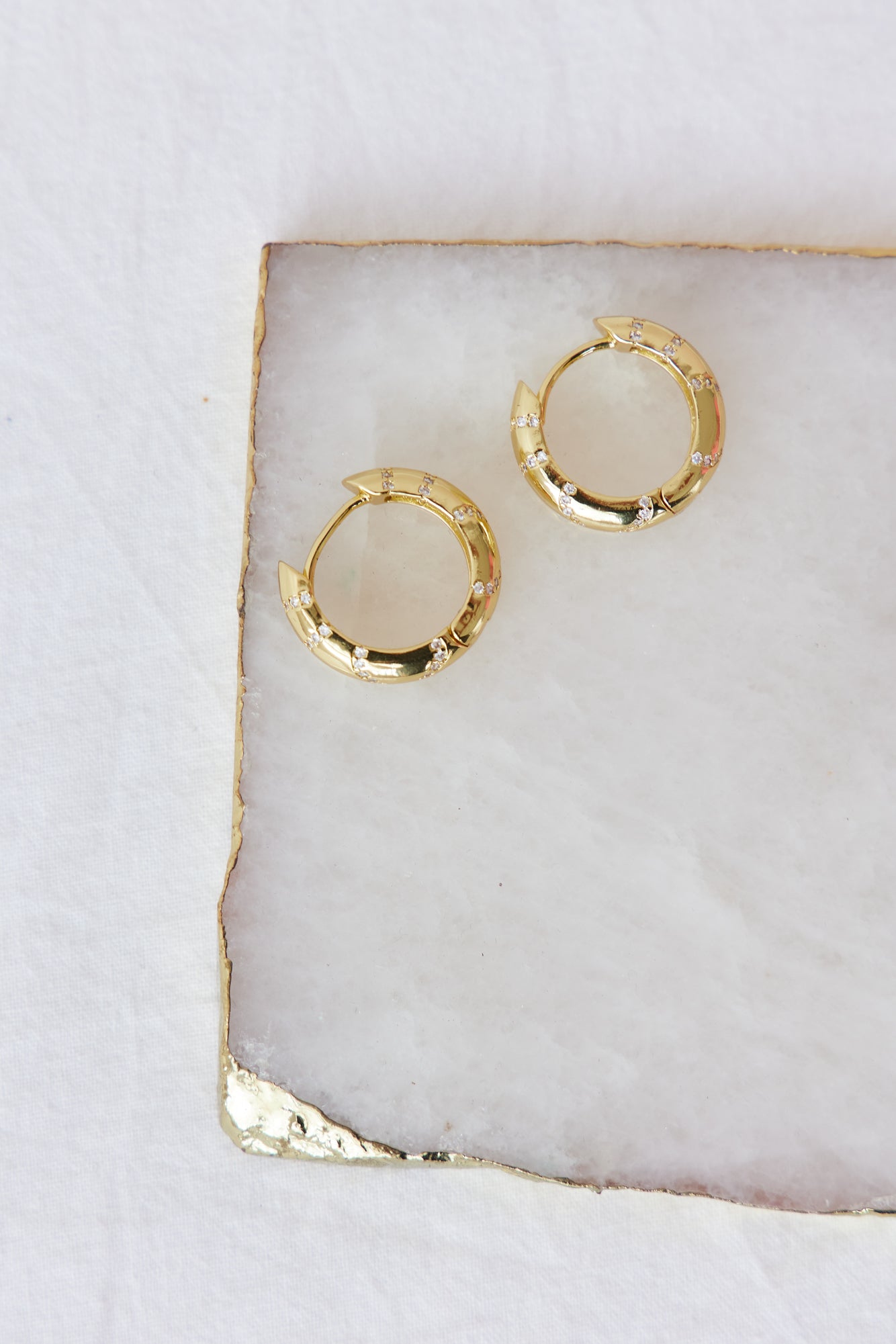 18K Gold Plated Bold Lines Earrings-CALLISTARI