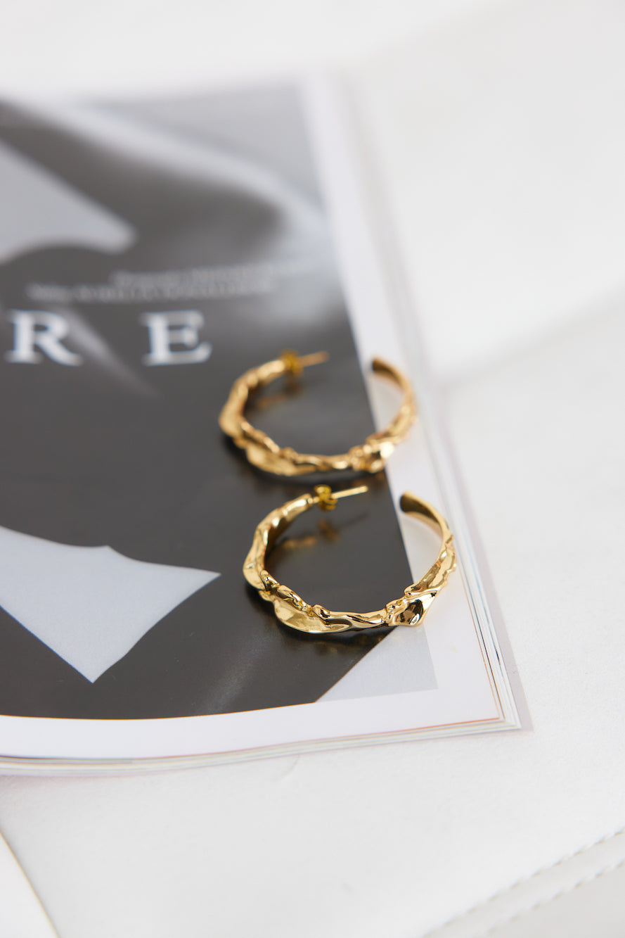 24K Gold Plated Intertwined Beginnings Earrings-CALLISTARI