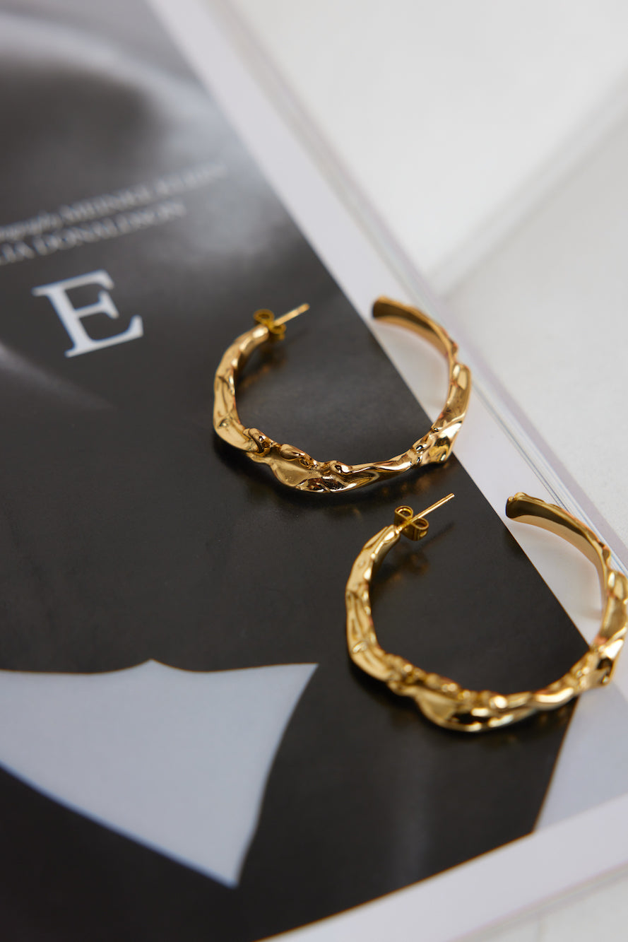 24K Gold Plated Intertwined Beginnings Earrings-CALLISTARI