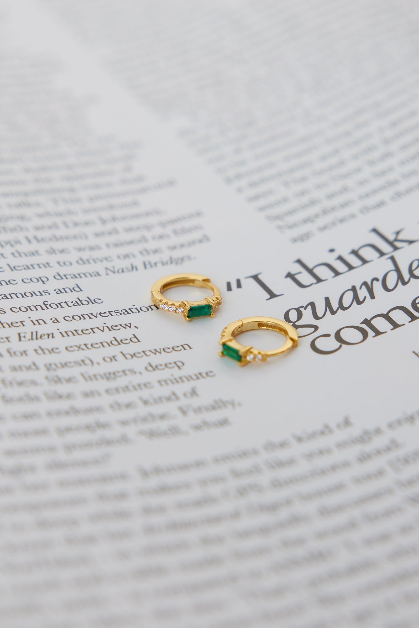 18K Gold Plated Eyes To The Soul Earrings Emerald-CALLISTARI