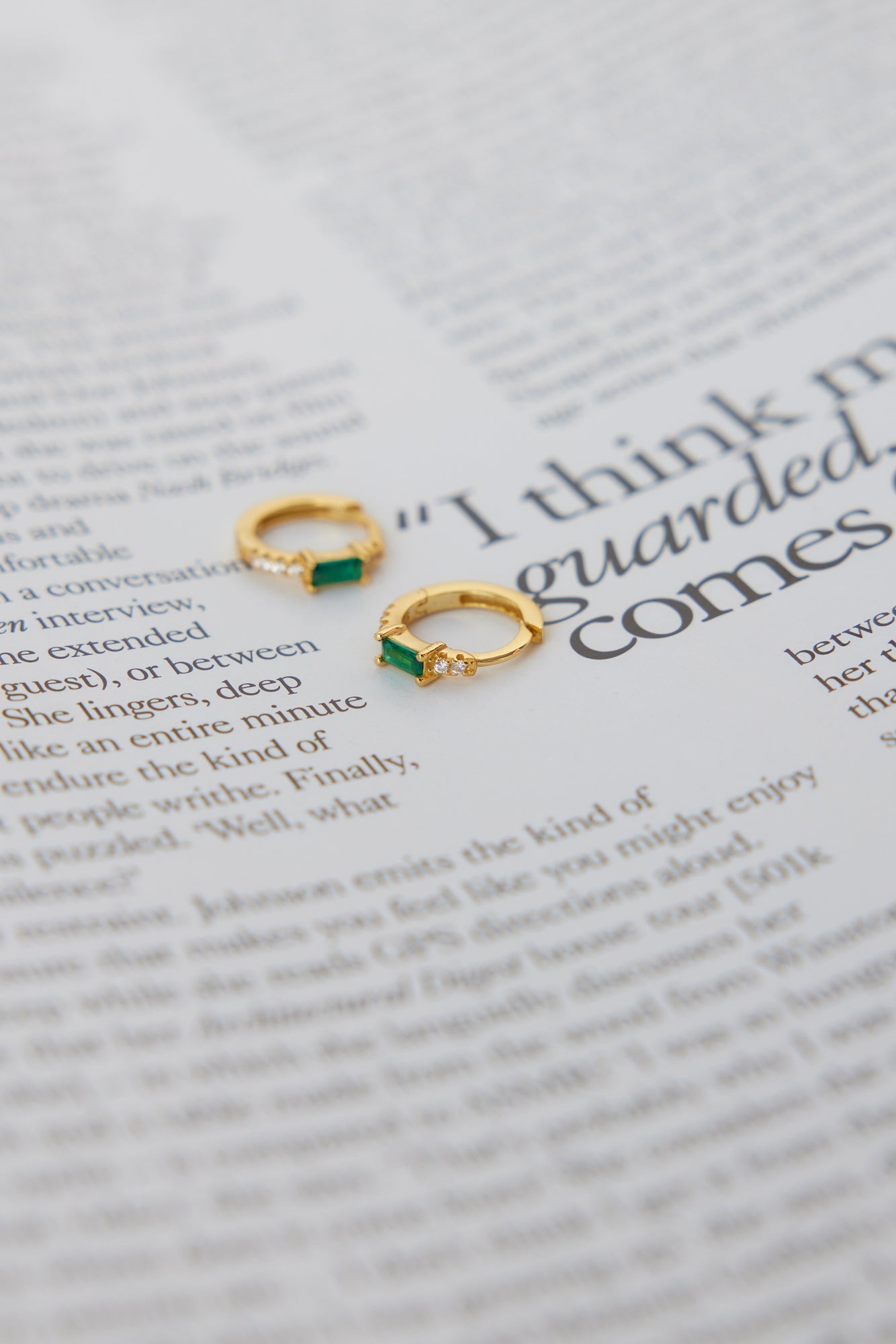 18K Gold Plated Eyes To The Soul Earrings Emerald-CALLISTARI