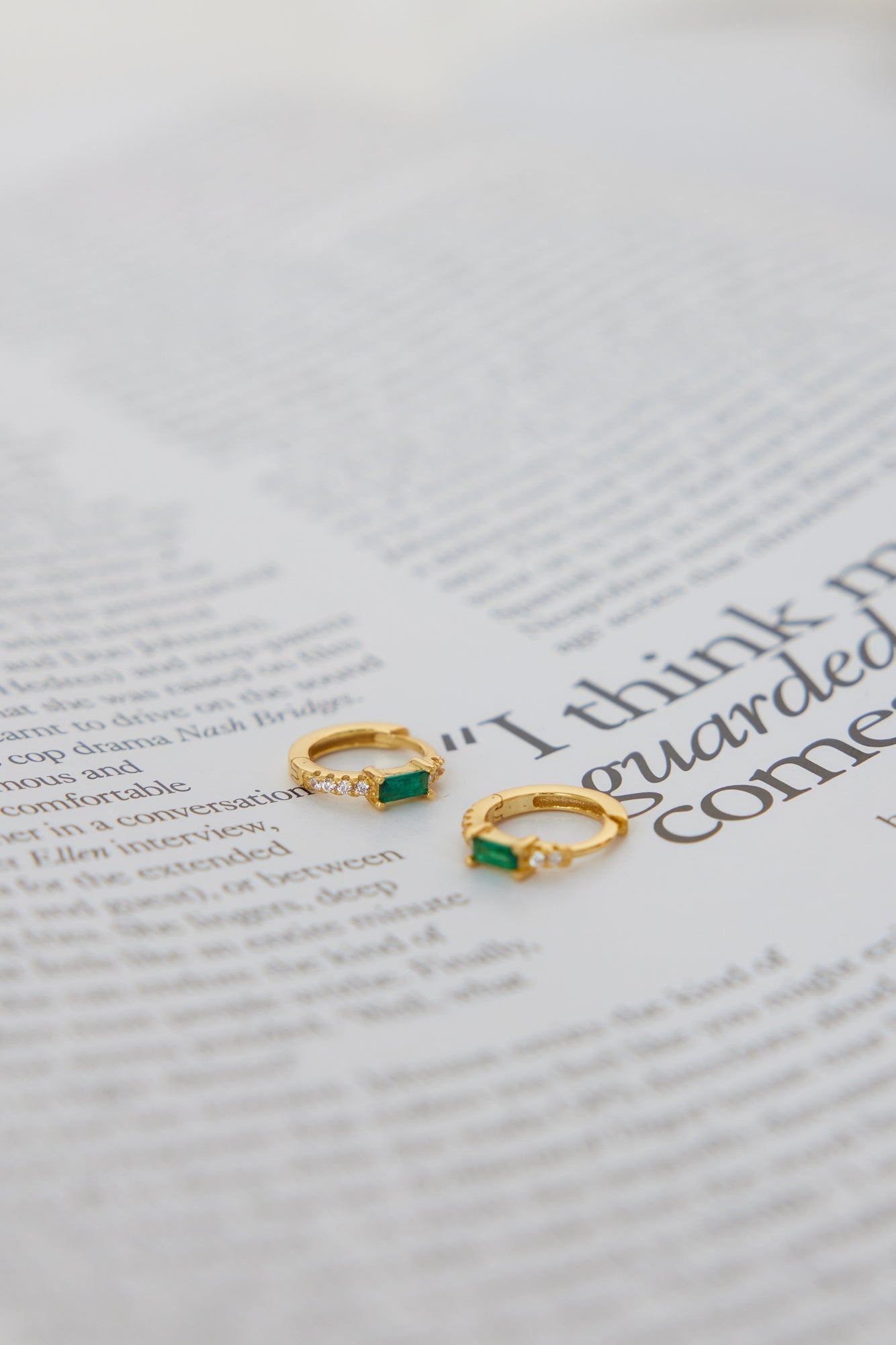 18K Gold Plated Eyes To The Soul Earrings Emerald-CALLISTARI