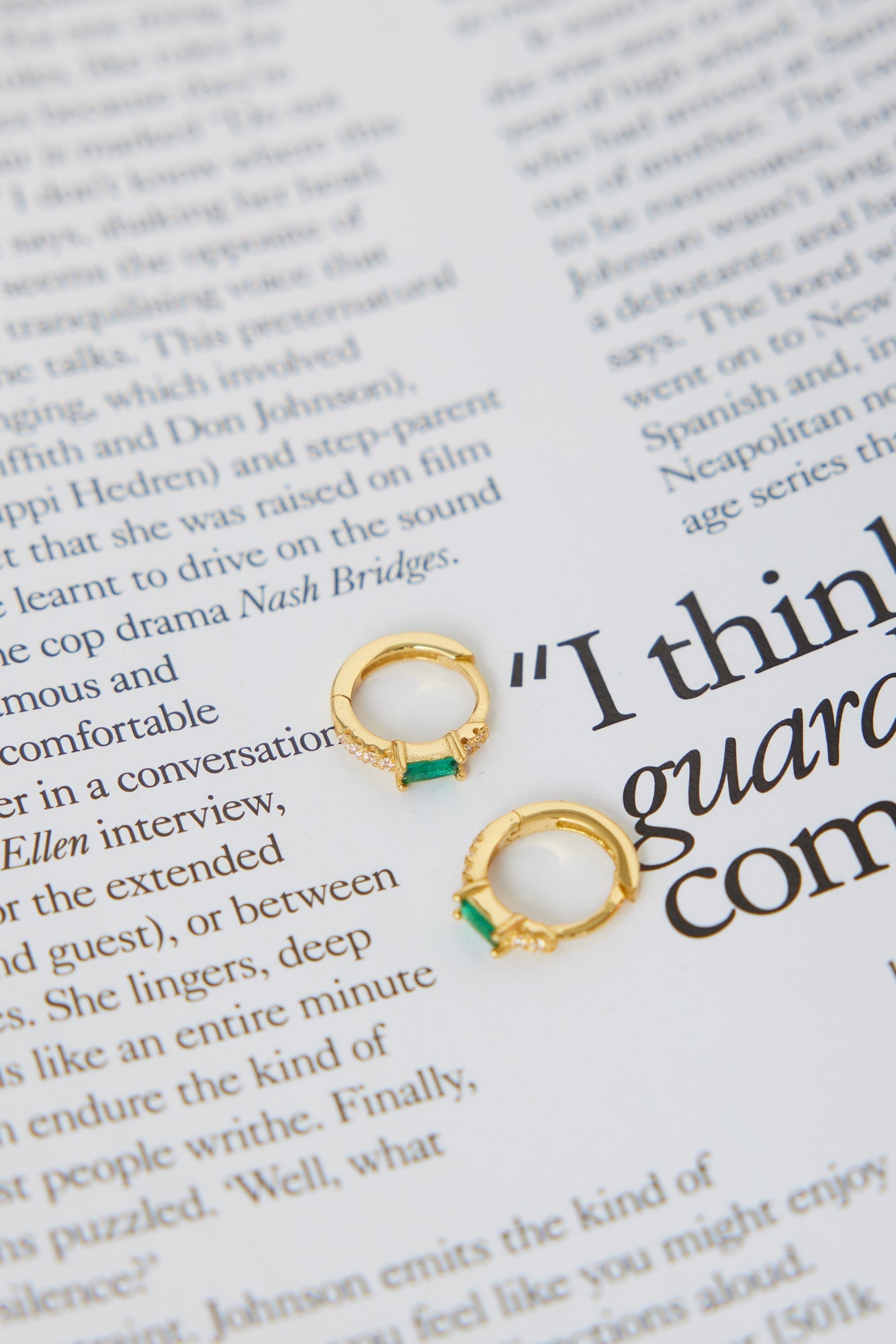 18K Gold Plated Eyes To The Soul Earrings Emerald-CALLISTARI
