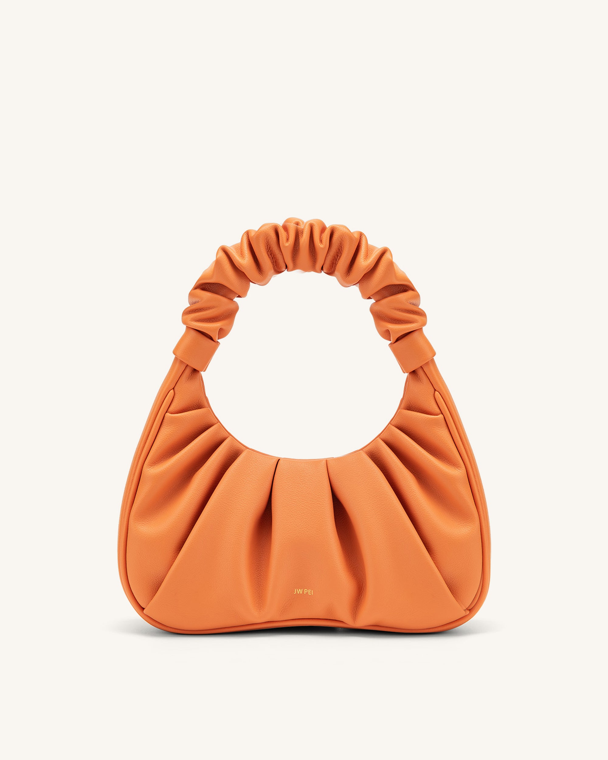 Gabbi Ruched Hobo Handbag - Orange-Mesadic