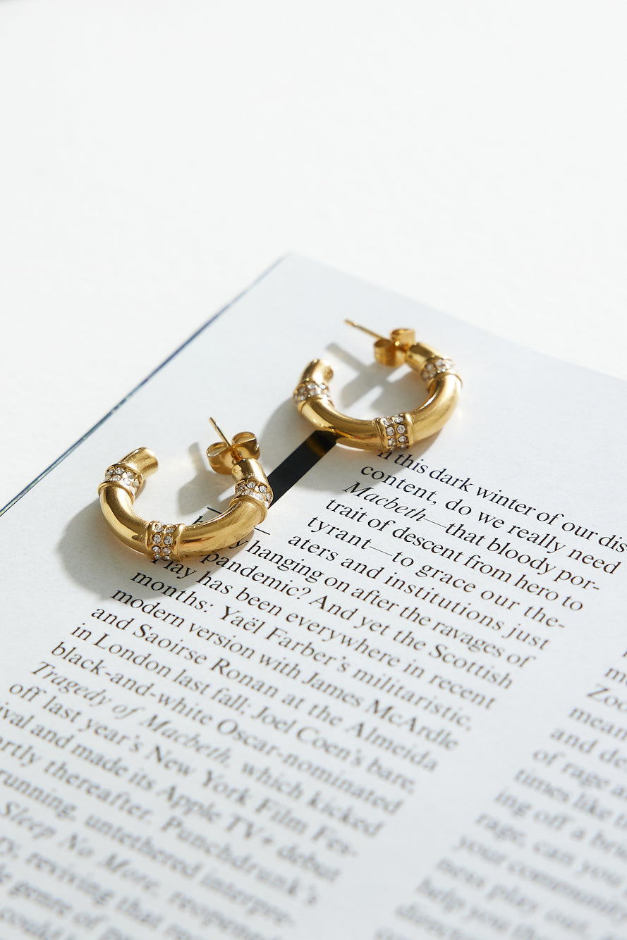 18k Gold Plated Dainty Hoops Gold-CALLISTARI