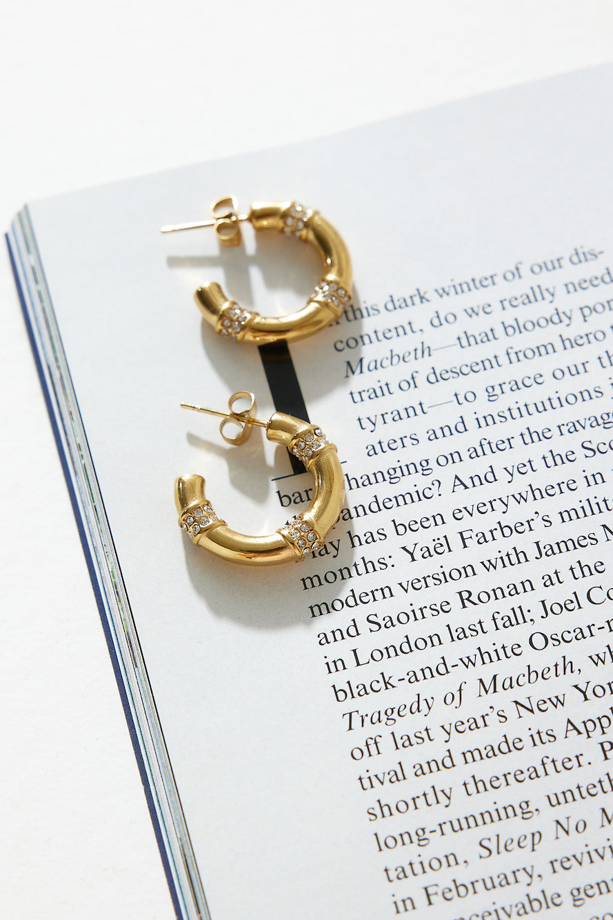 18k Gold Plated Dainty Hoops Gold-CALLISTARI