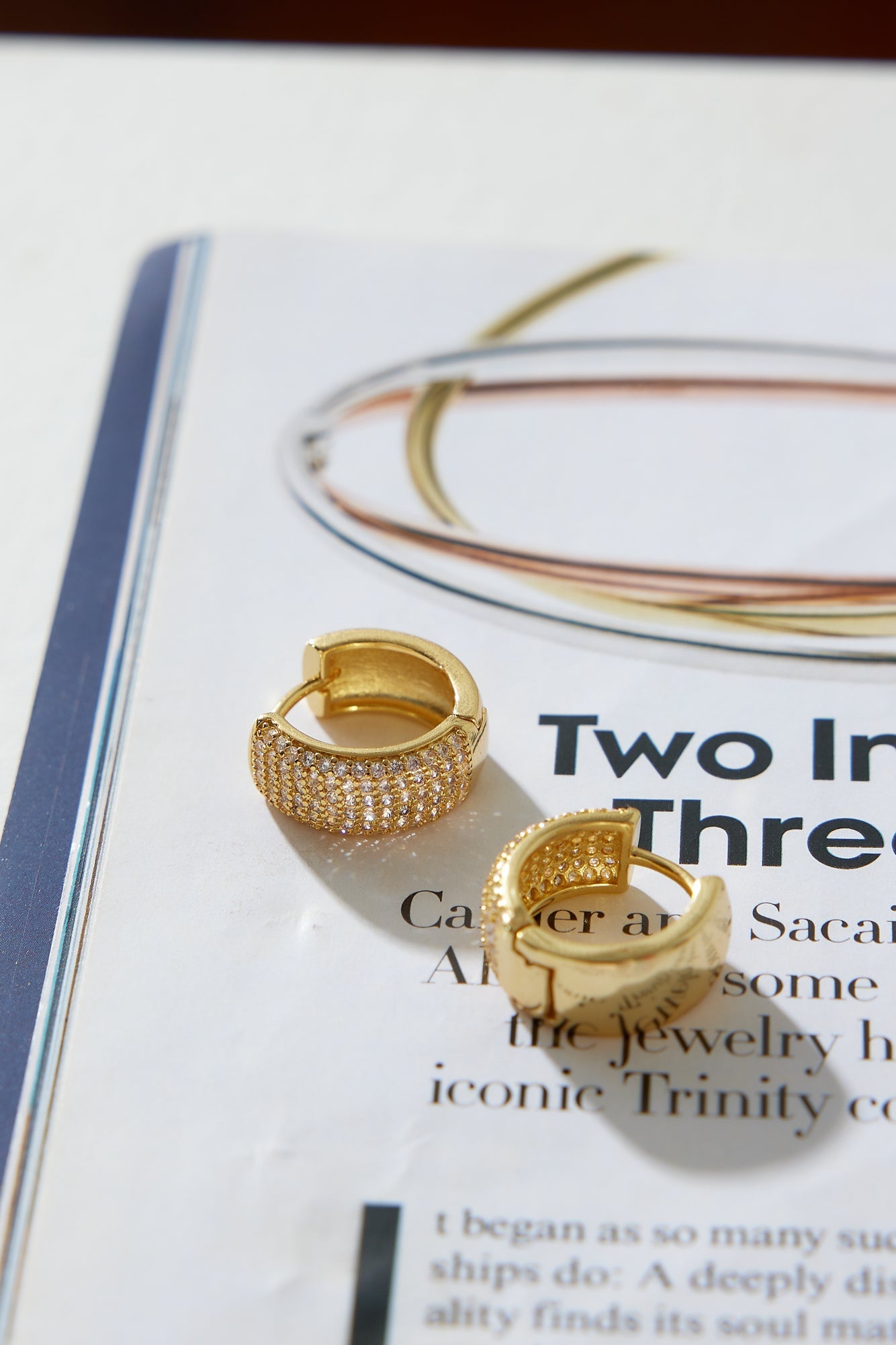 18k Gold Plated Statement Hoop Earrings Gold-CALLISTARI