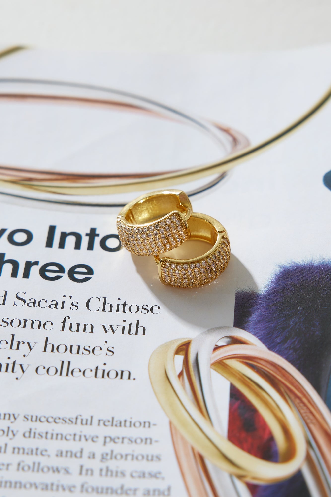 18k Gold Plated Statement Hoop Earrings Gold-CALLISTARI