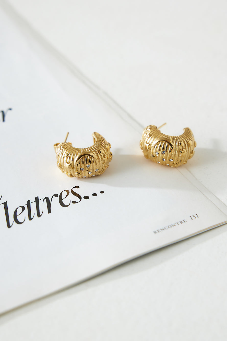 18k Gold Plated Designer Earrings Gold-CALLISTARI