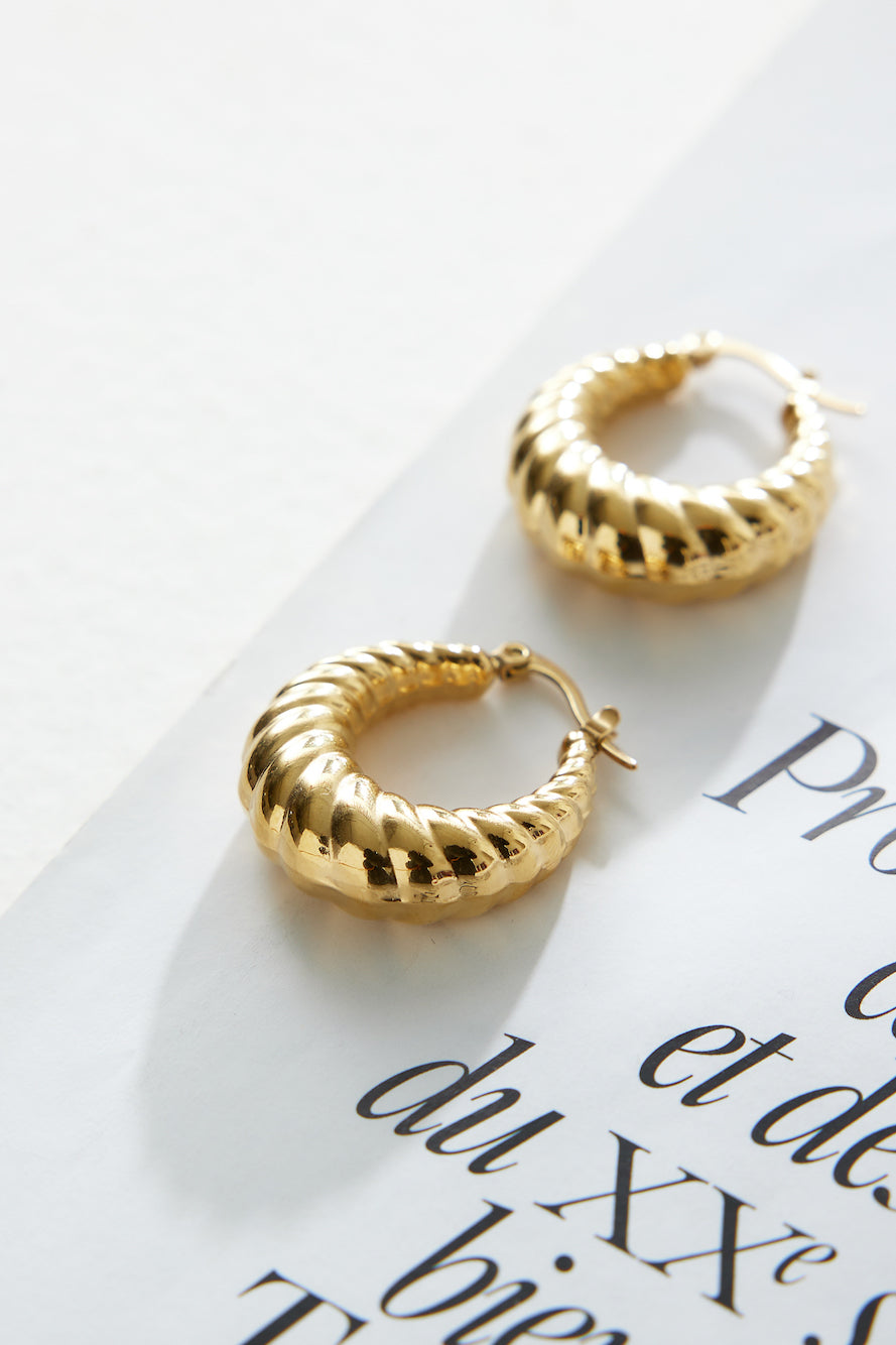 18k Gold Plated Need It Hoop Earrings Gold-CALLISTARI
