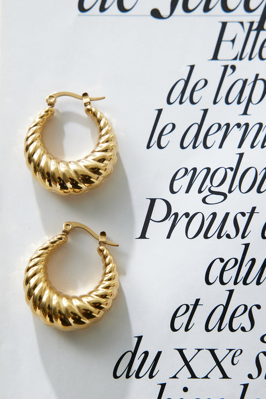 18k Gold Plated Need It Hoop Earrings Gold-CALLISTARI
