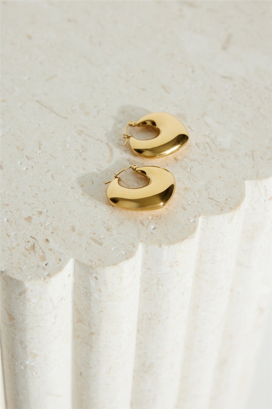 18k Plated Gold Moonlight Hoop Earrings Gold-CALLISTARI