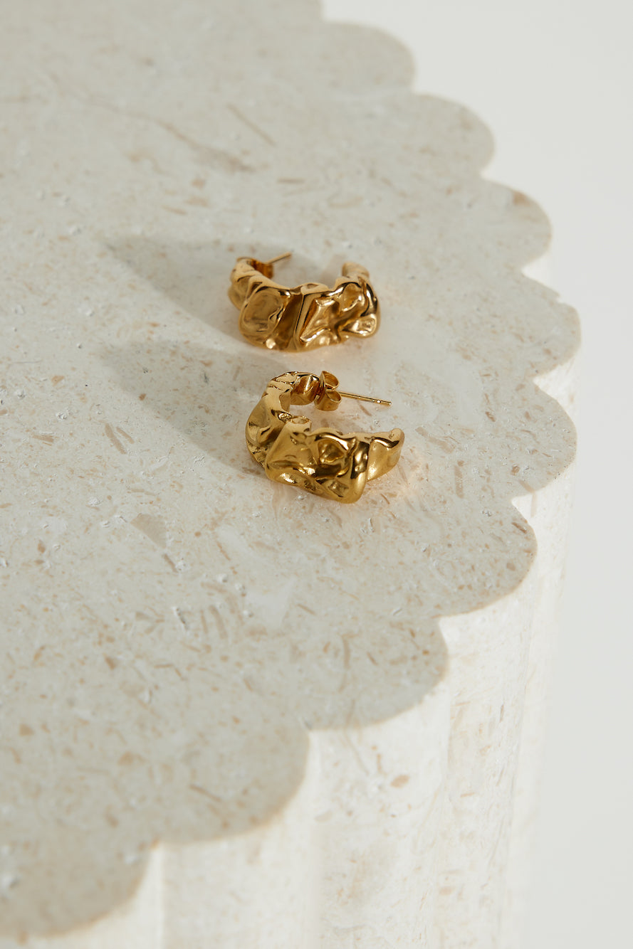 18k Plated Gold Modern Times Earrings Gold-CALLISTARI