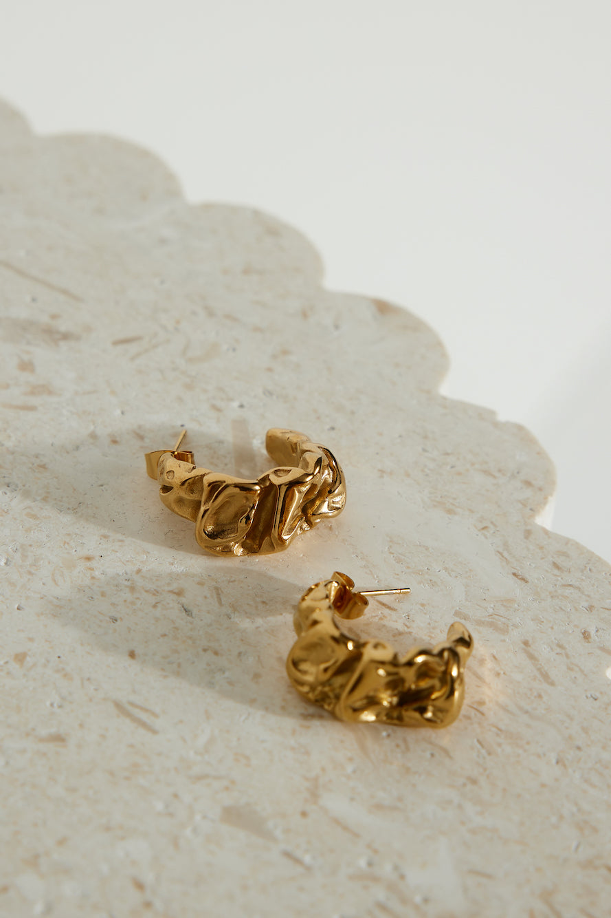 18k Plated Gold Modern Times Earrings Gold-CALLISTARI