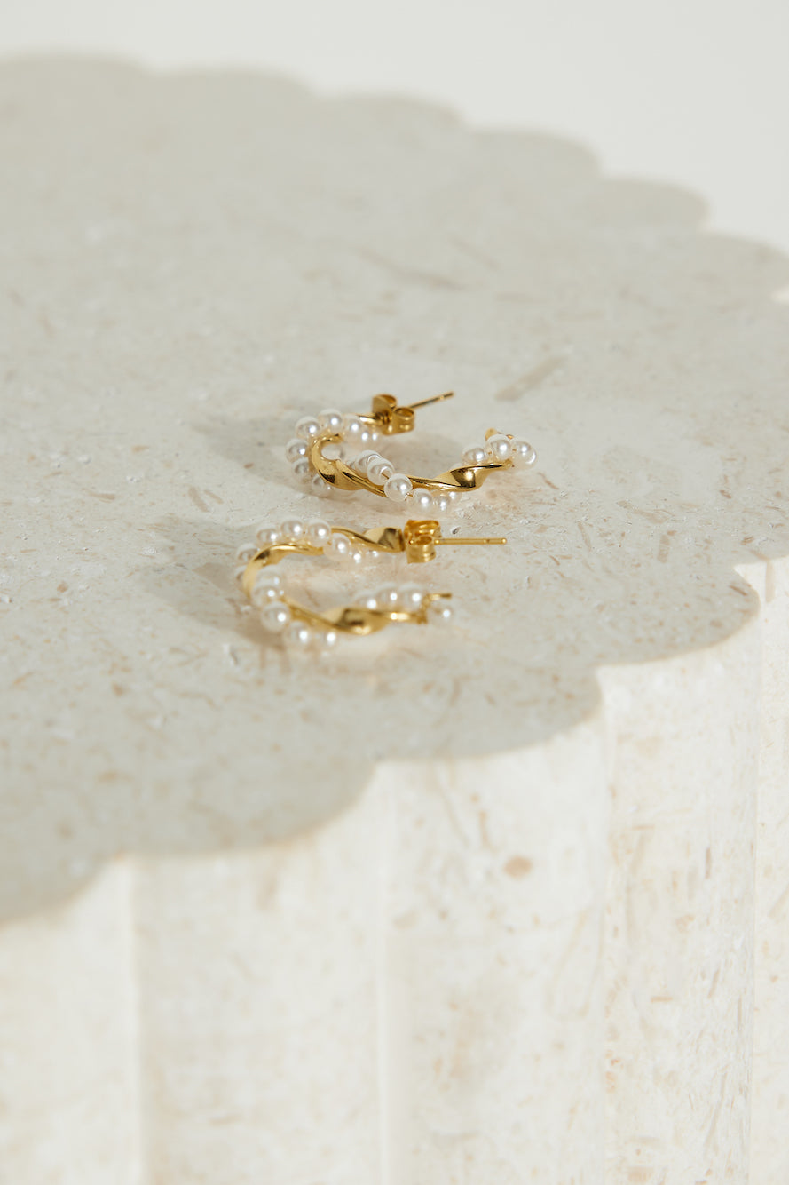 18k Gold Plated Exotic Pearl Earrings Gold-CALLISTARI