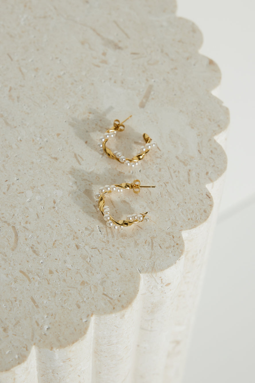 18k Gold Plated Exotic Pearl Earrings Gold-CALLISTARI