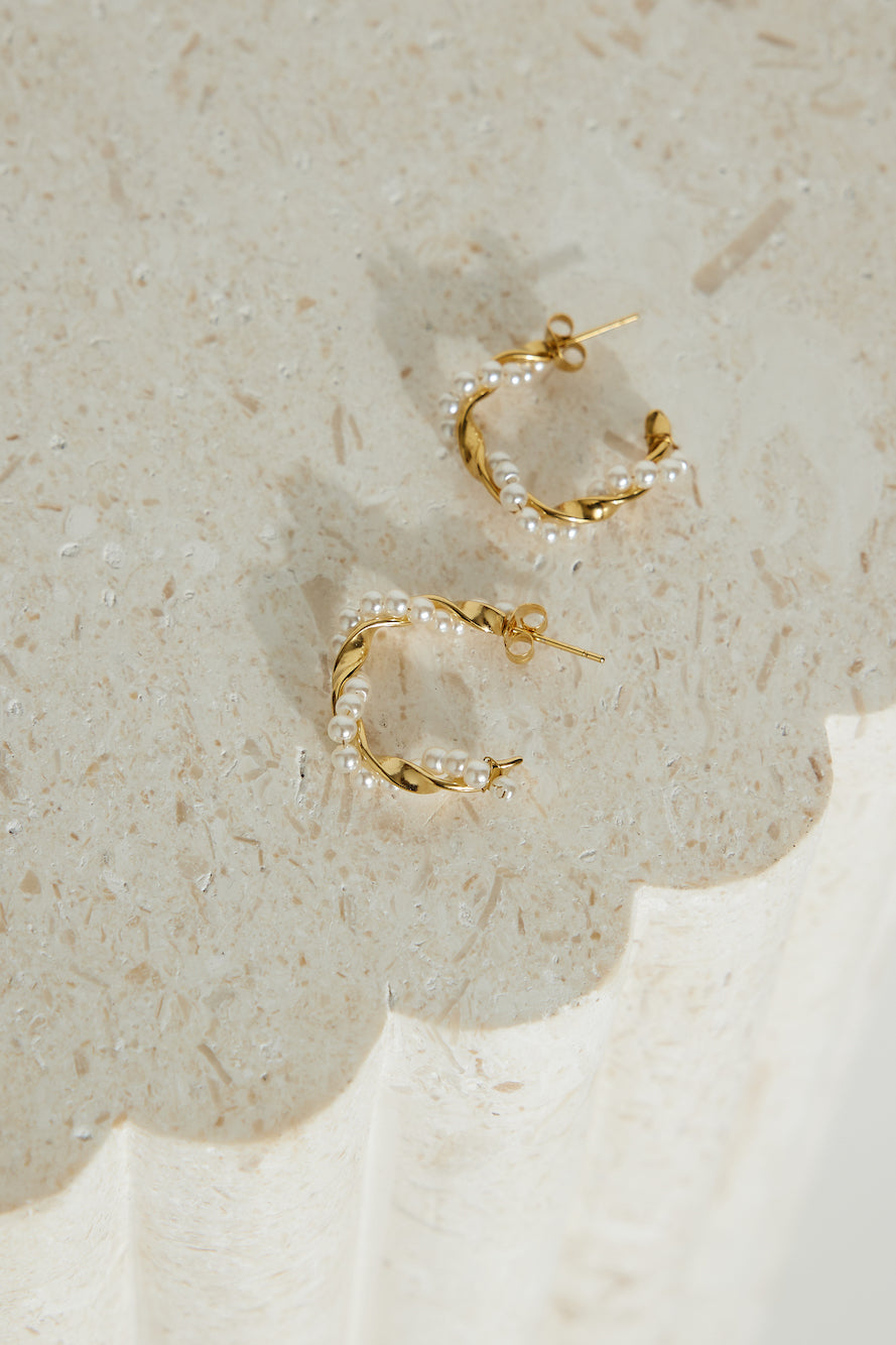 18k Gold Plated Exotic Pearl Earrings Gold-CALLISTARI