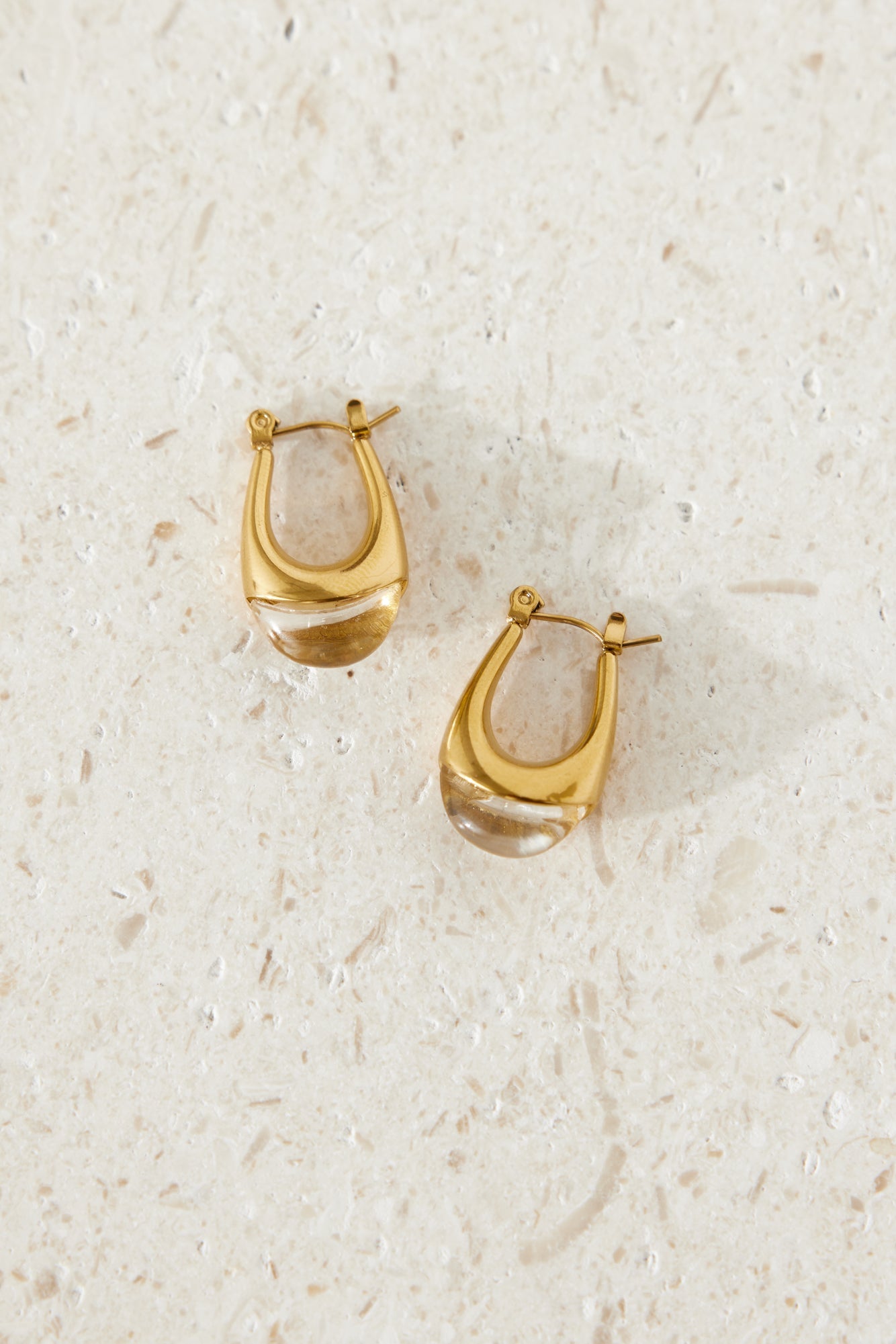 18k Gold Plated Frozen Icicle Hoop Earrings Gold-CALLISTARI