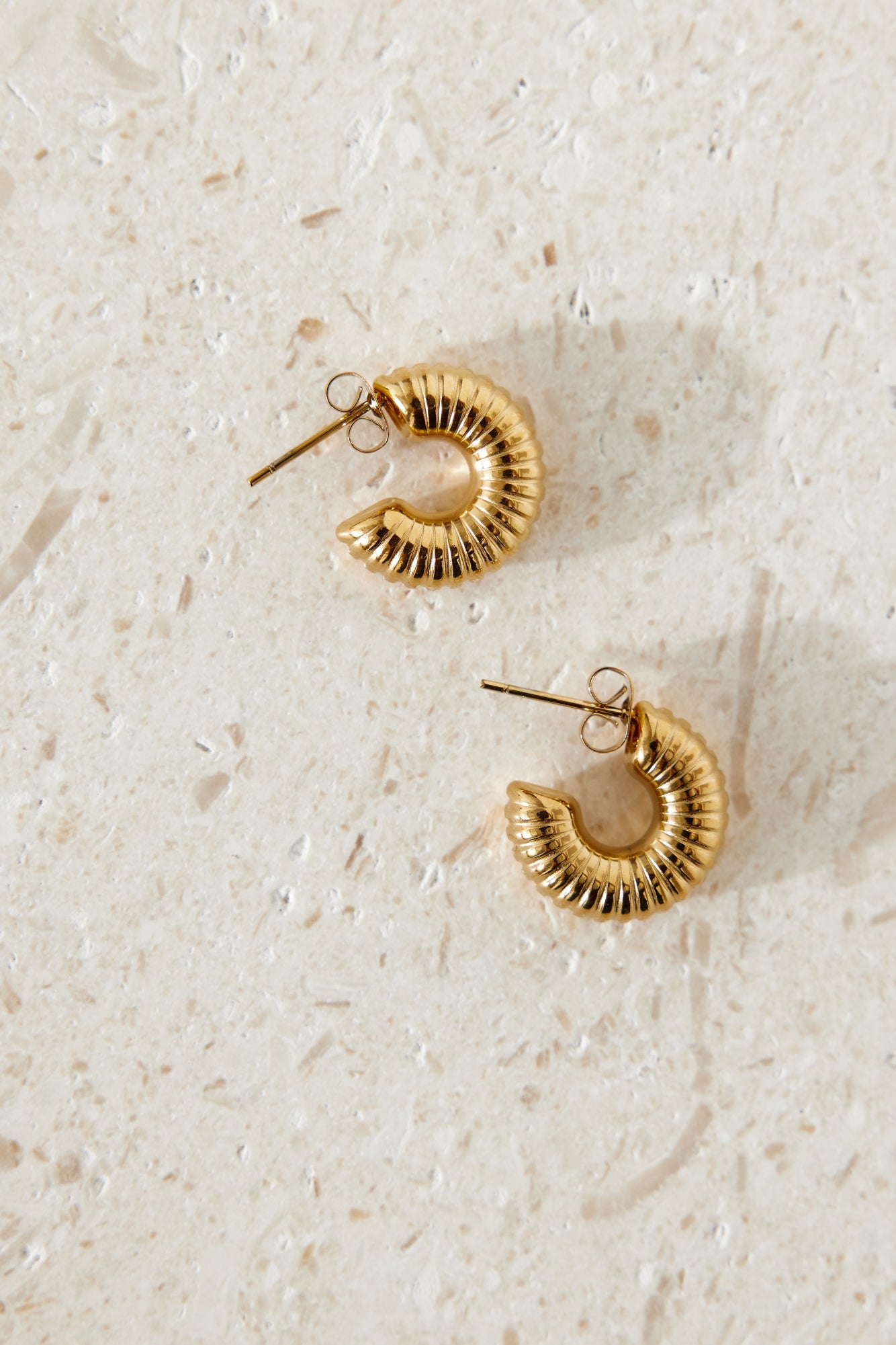 18k Gold Plated Spring Into Step Hoop Earrings Gold-CALLISTARI