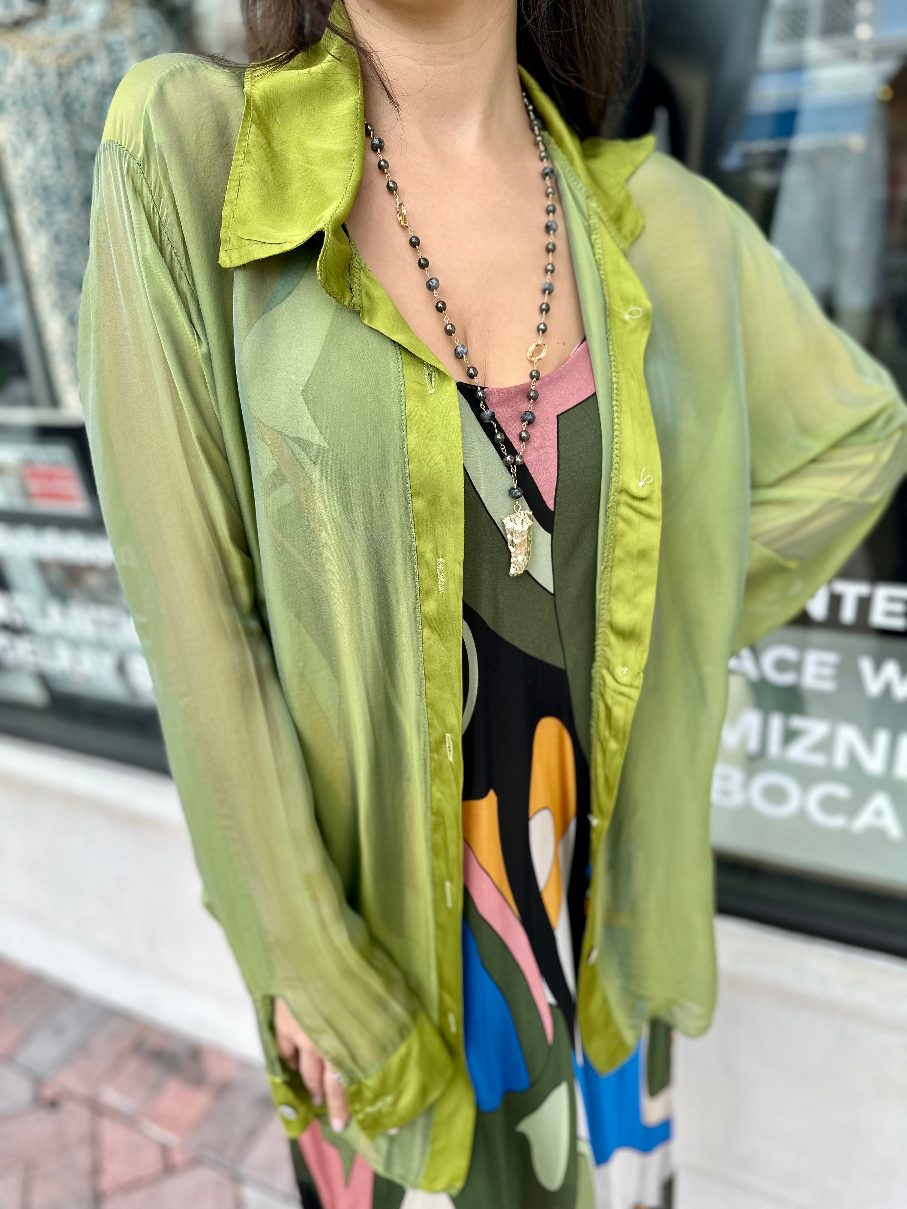 Callistari silk top + art dress set-CALLISTARI