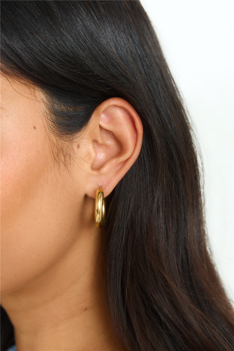 18k Gold Plated Power To Her Hoop Earrings Gold-CALLISTARI