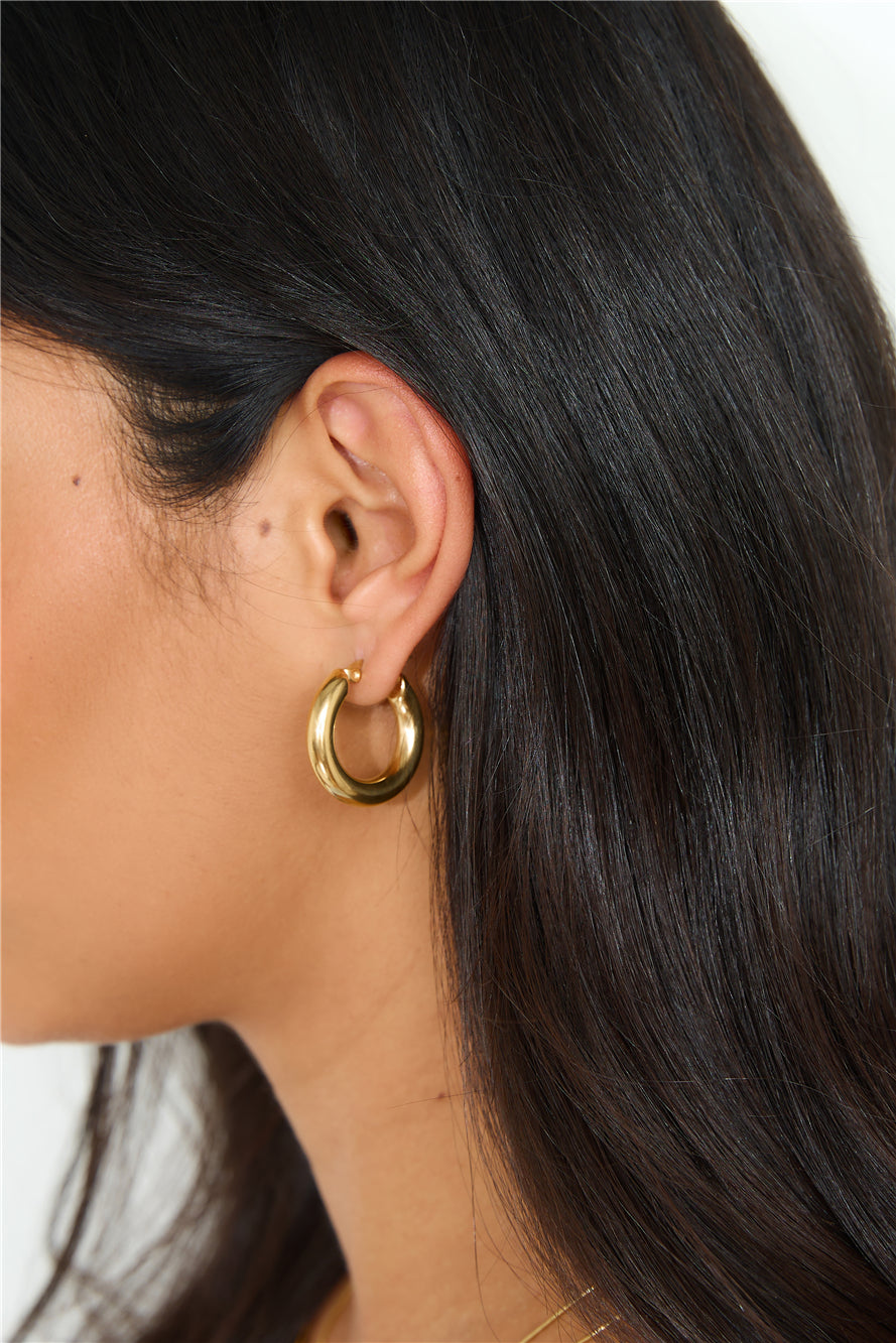18k Gold Plated Power To Her Hoop Earrings Gold-CALLISTARI
