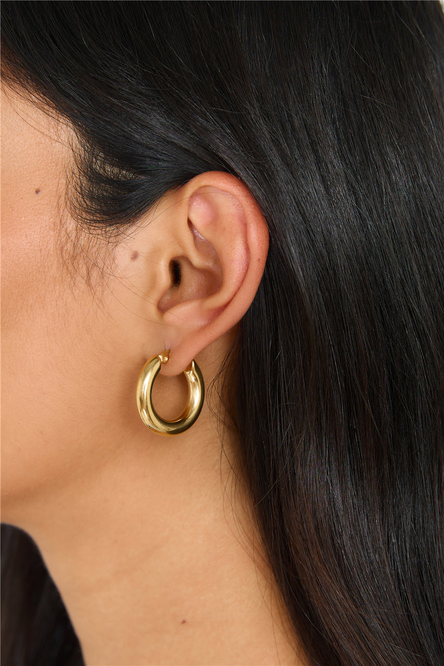 18k Gold Plated Power To Her Hoop Earrings Gold-CALLISTARI