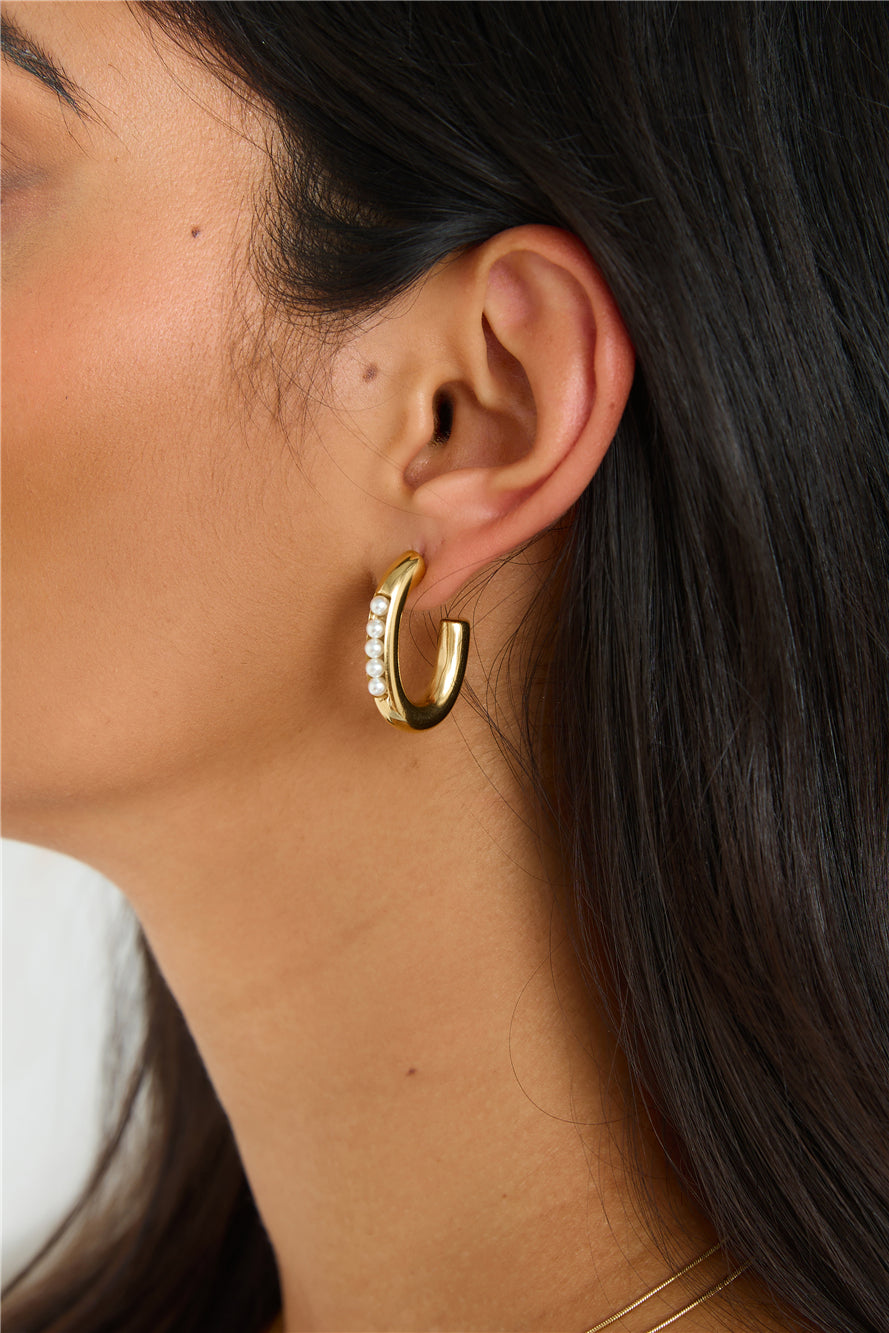 18k Gold Plated Sultry Hoop Earrings Gold-CALLISTARI