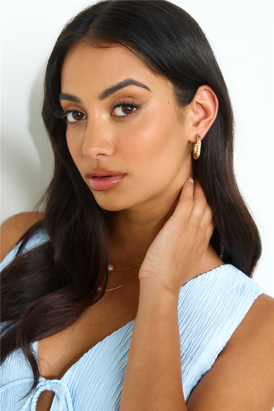 18k Gold Plated Sultry Hoop Earrings Gold-CALLISTARI