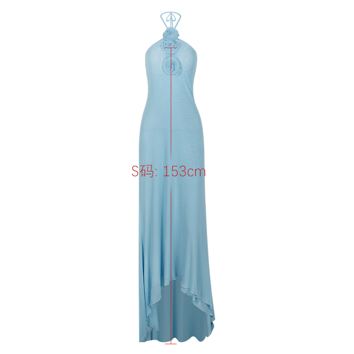 Mesh Halter Backless Maxi Dress-CALLISTARI