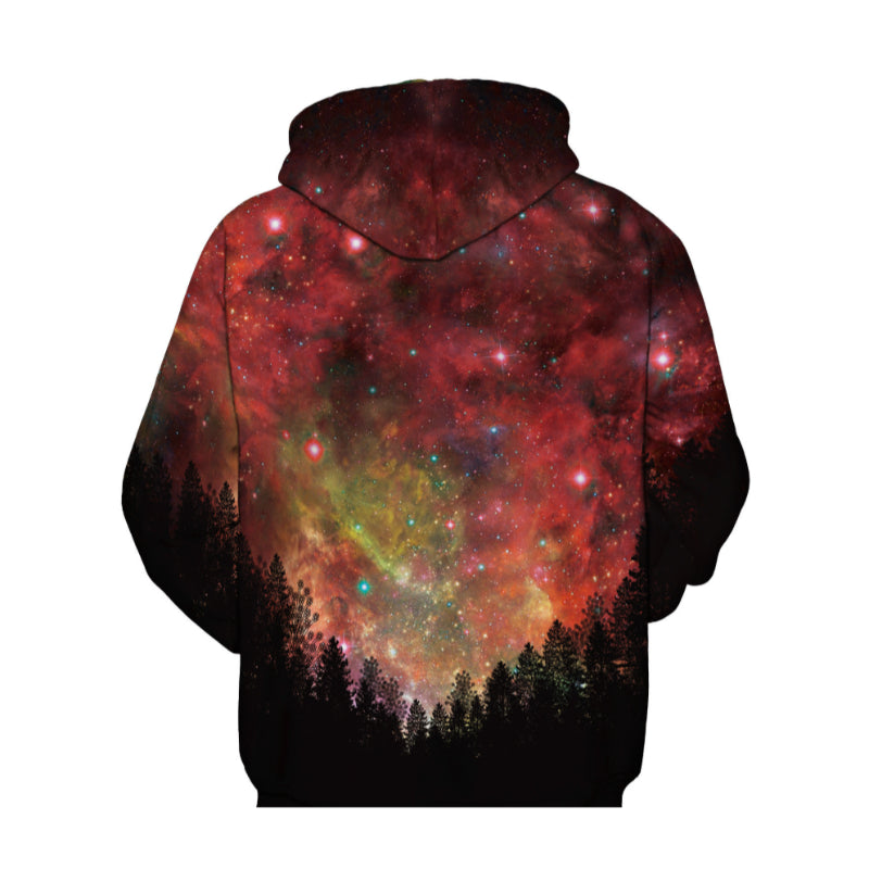 Forest With Galaxy Landscape Printed 3D Hoodie-CALLISTARI