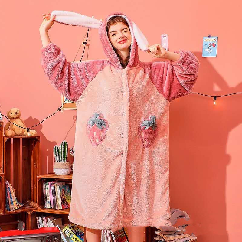 Velvet Warmth Flannel Pajama Hoodie-CALLISTARI