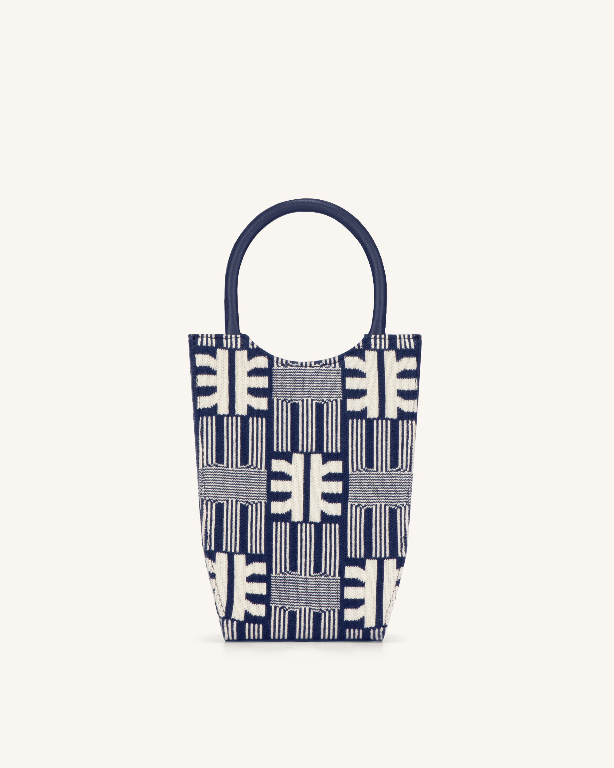 FEI Jacquard Knit Phone Bag - Navy-Mesadic