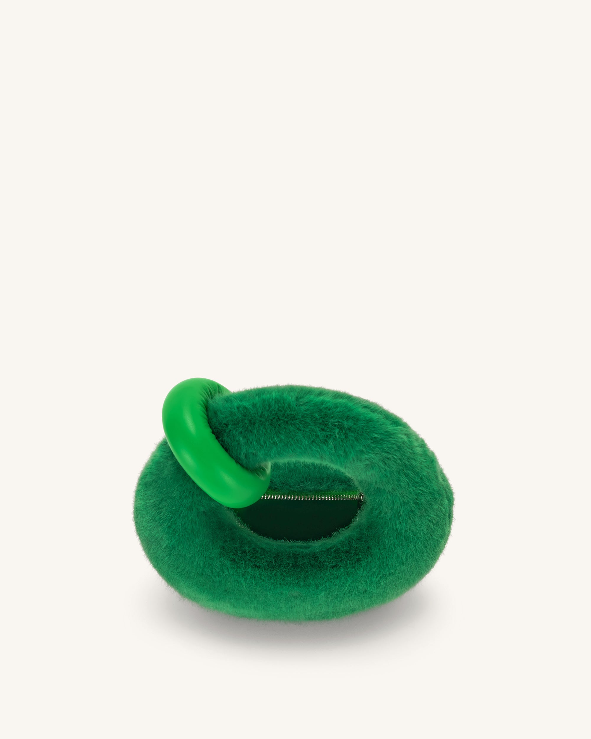 Abacus Faux Fur Mini Top Handle Bag- Grass Green-Mesadic