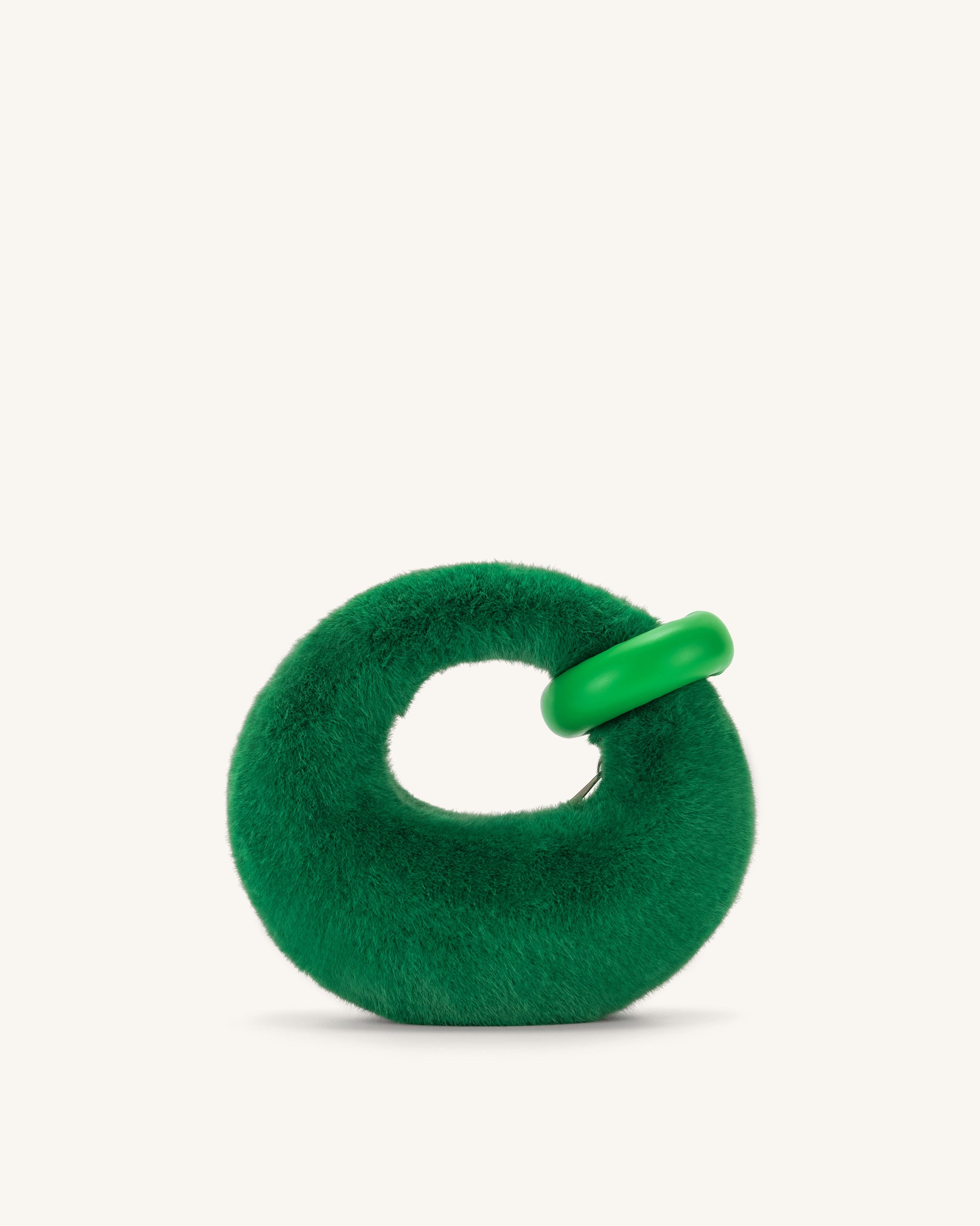 Abacus Faux Fur Mini Top Handle Bag- Grass Green-Mesadic