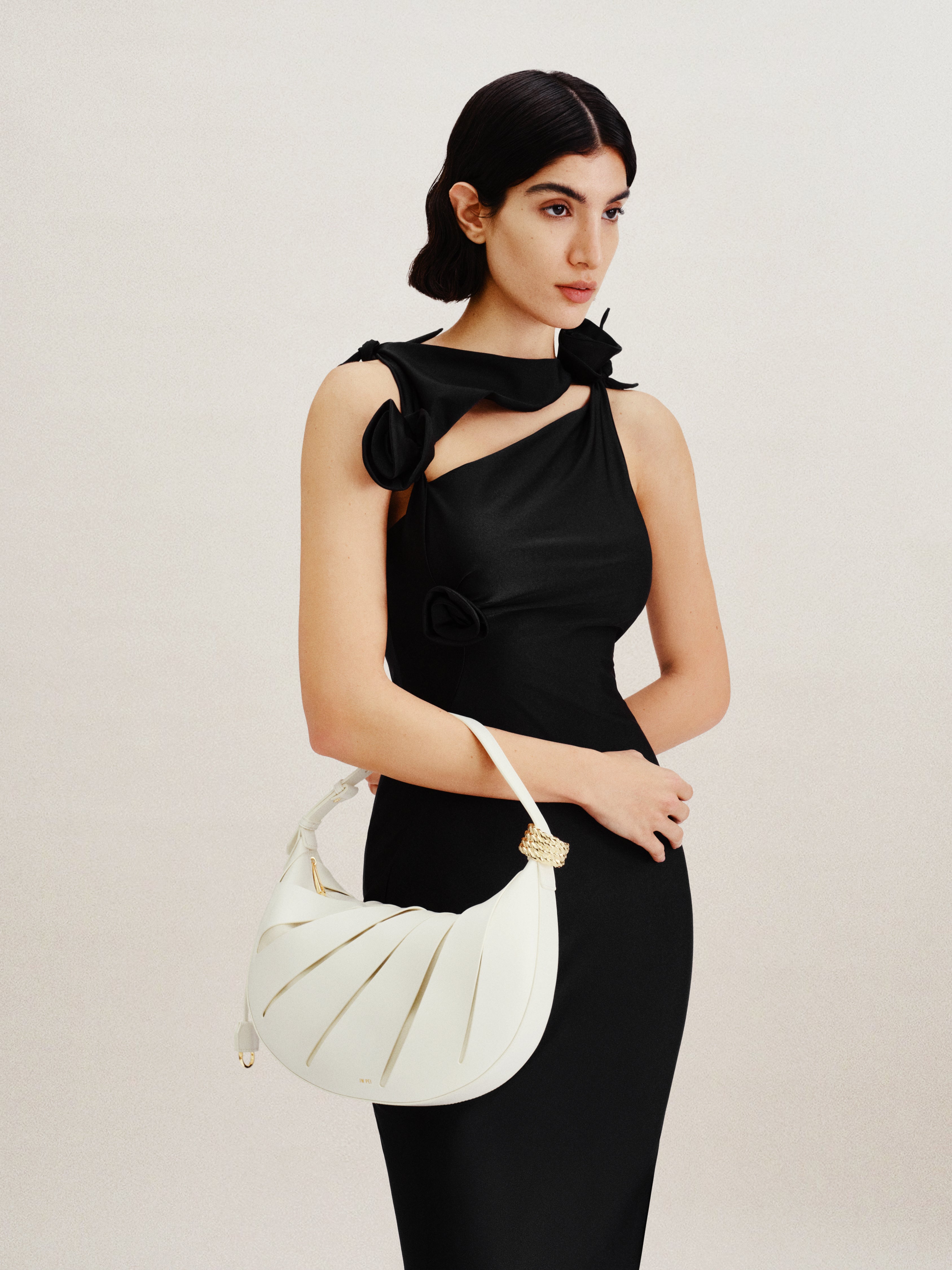 Jana Hollow Out Shoulder Bag - White-Mesadic