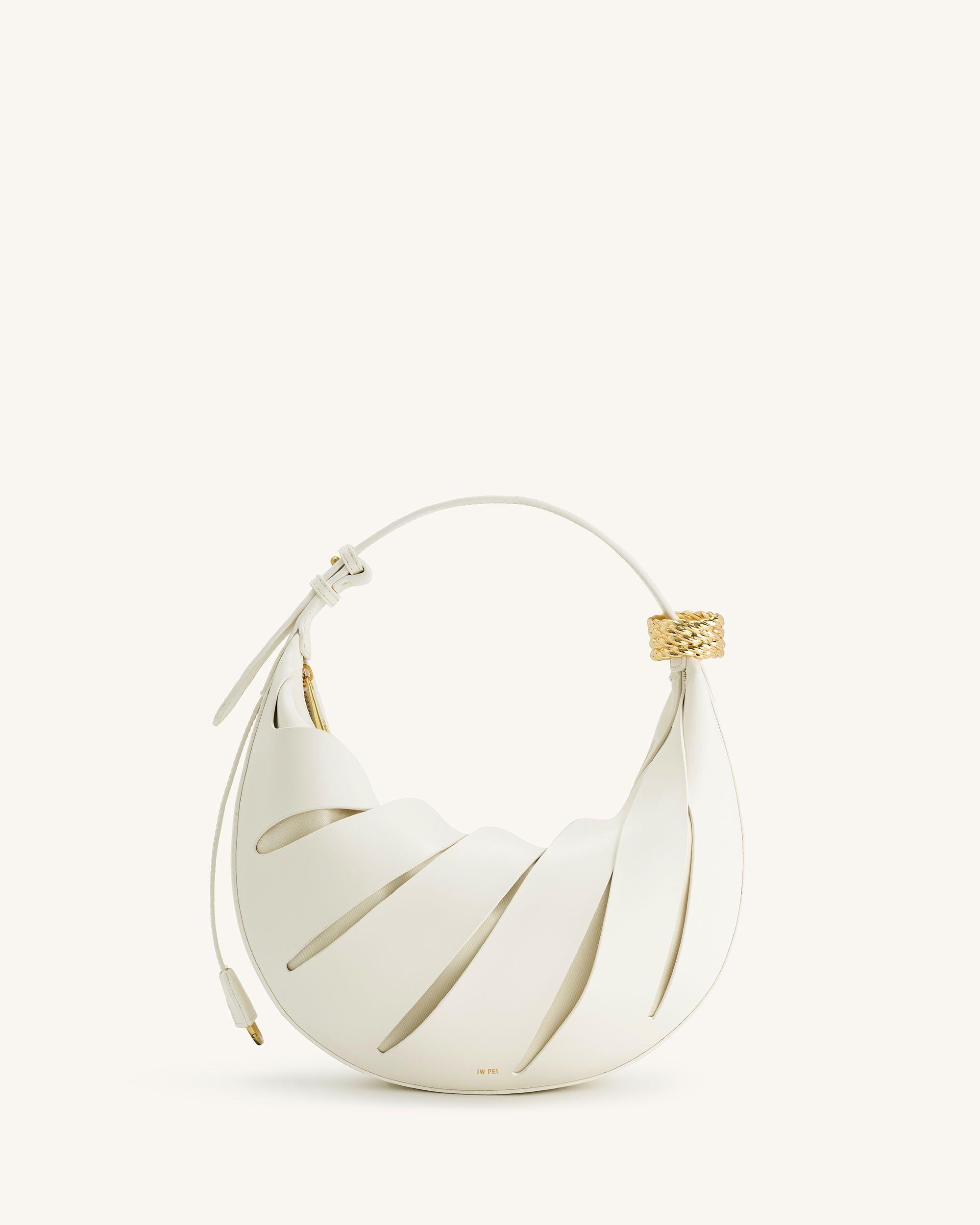 Jana Hollow Out Shoulder Bag - White-Mesadic