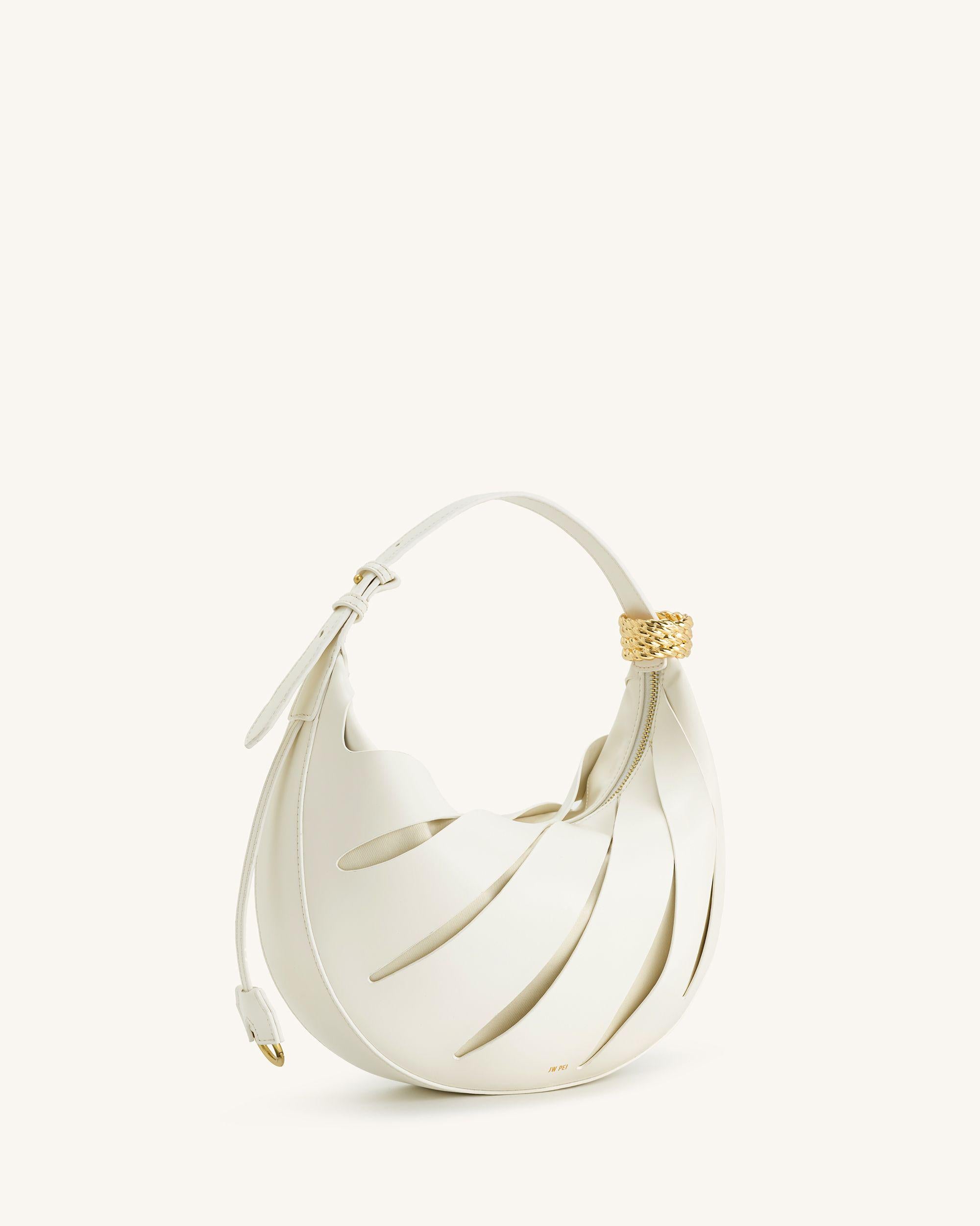 Jana Hollow Out Shoulder Bag - White-Mesadic